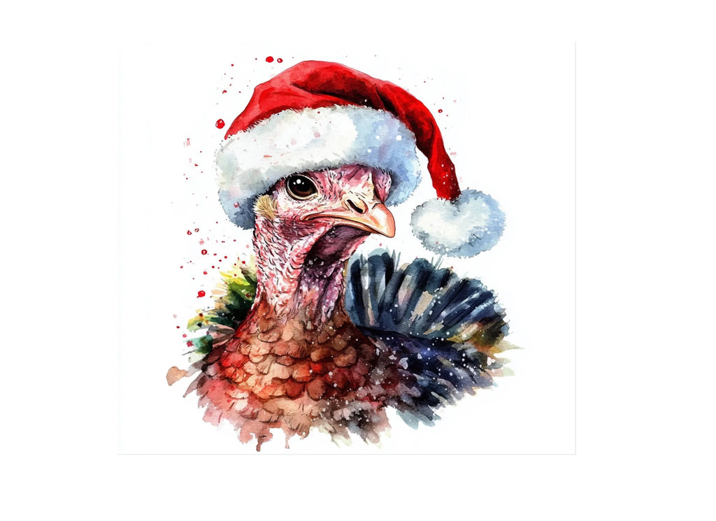 Christmas Turkey with Santa Hat Clipart Bundle