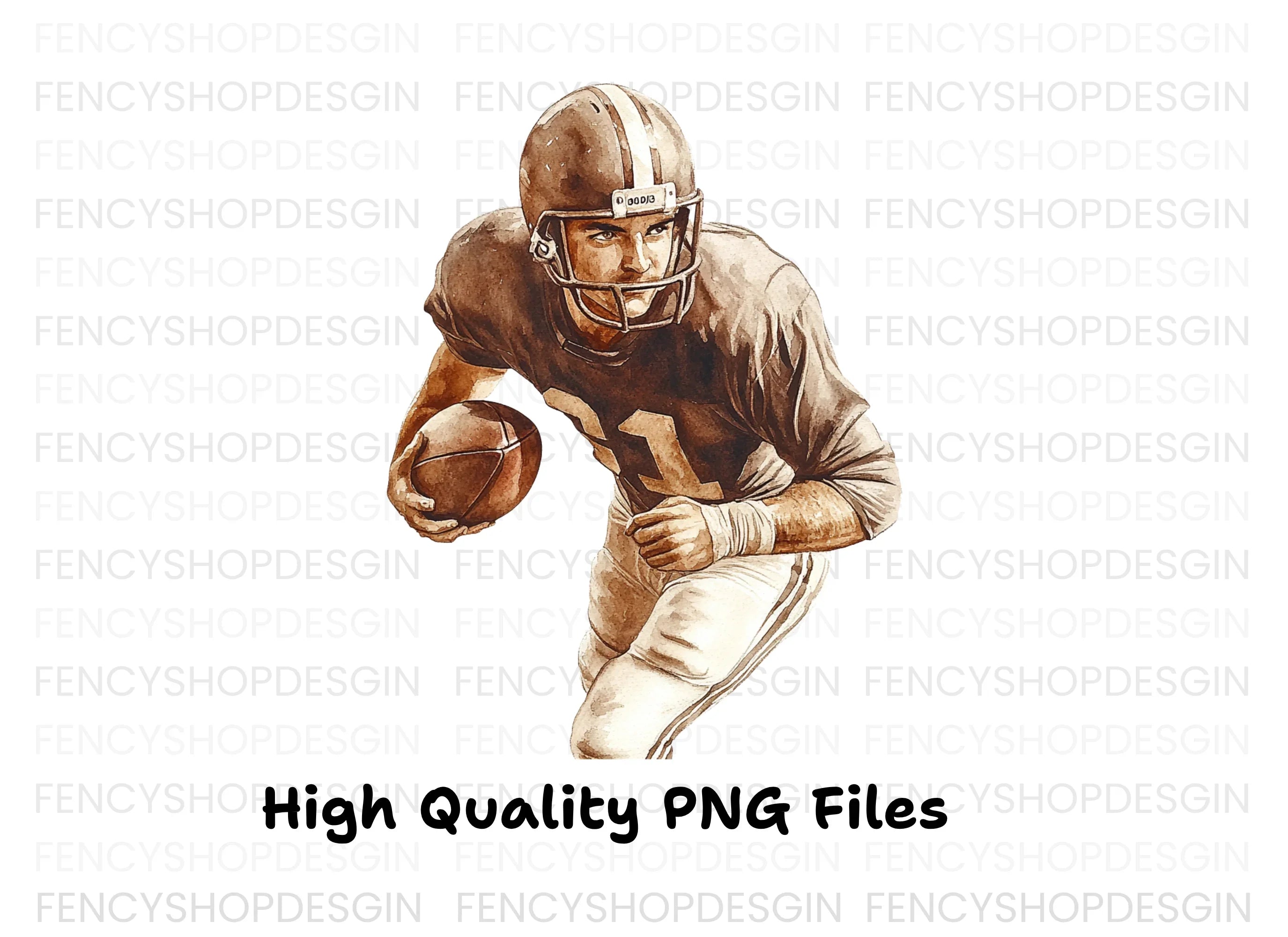 Vintage Football Player Clipart Bundle