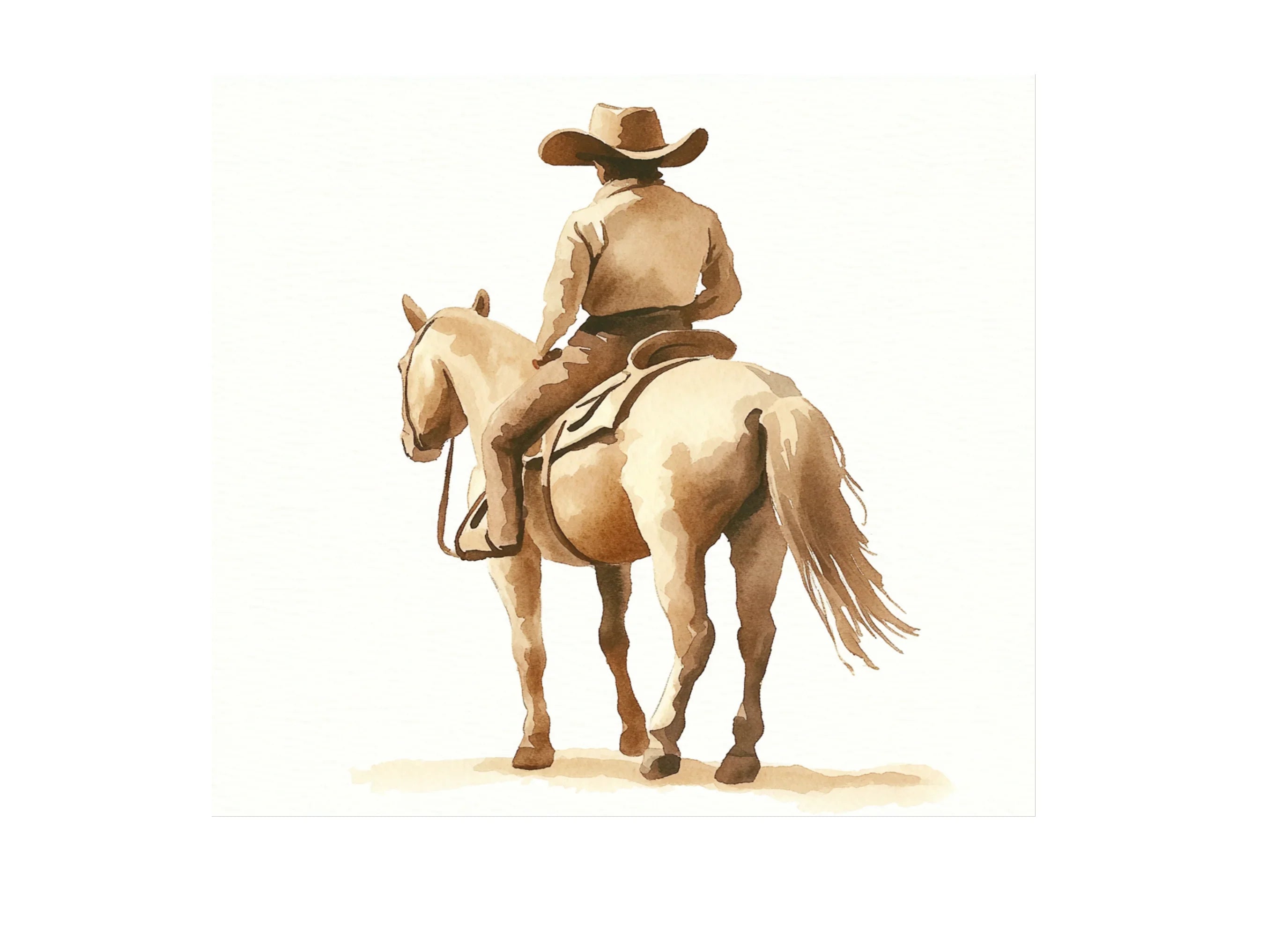 Cowboy Riding Horse Clipart Bundle