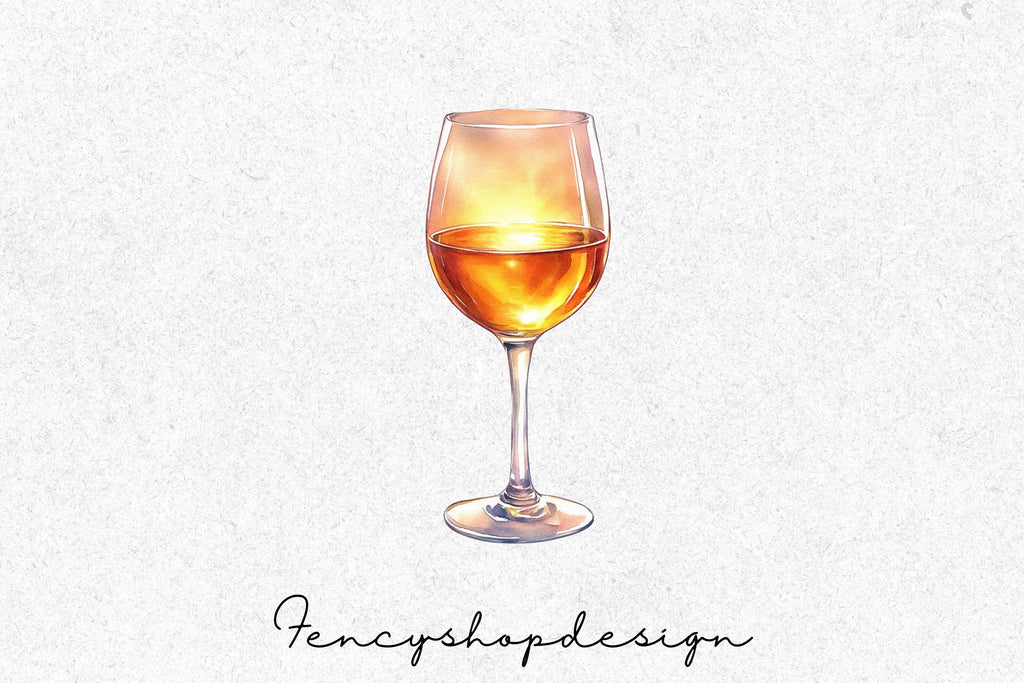 Sunset Wine Glass Clipart Bundle