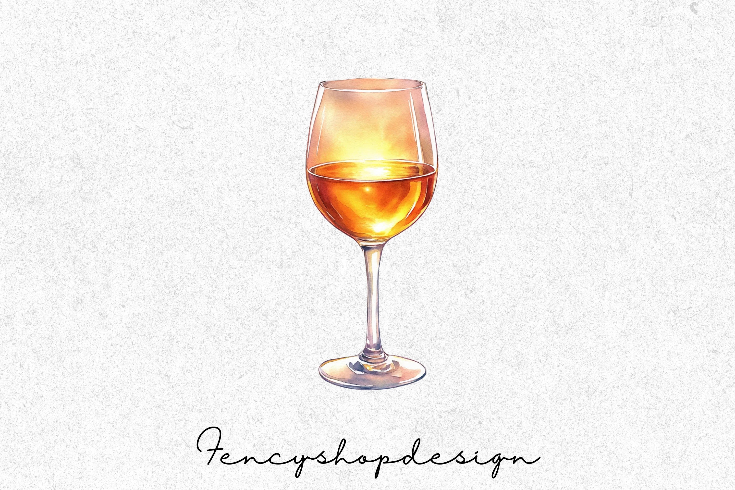 Sunset Wine Glass Clipart Bundle