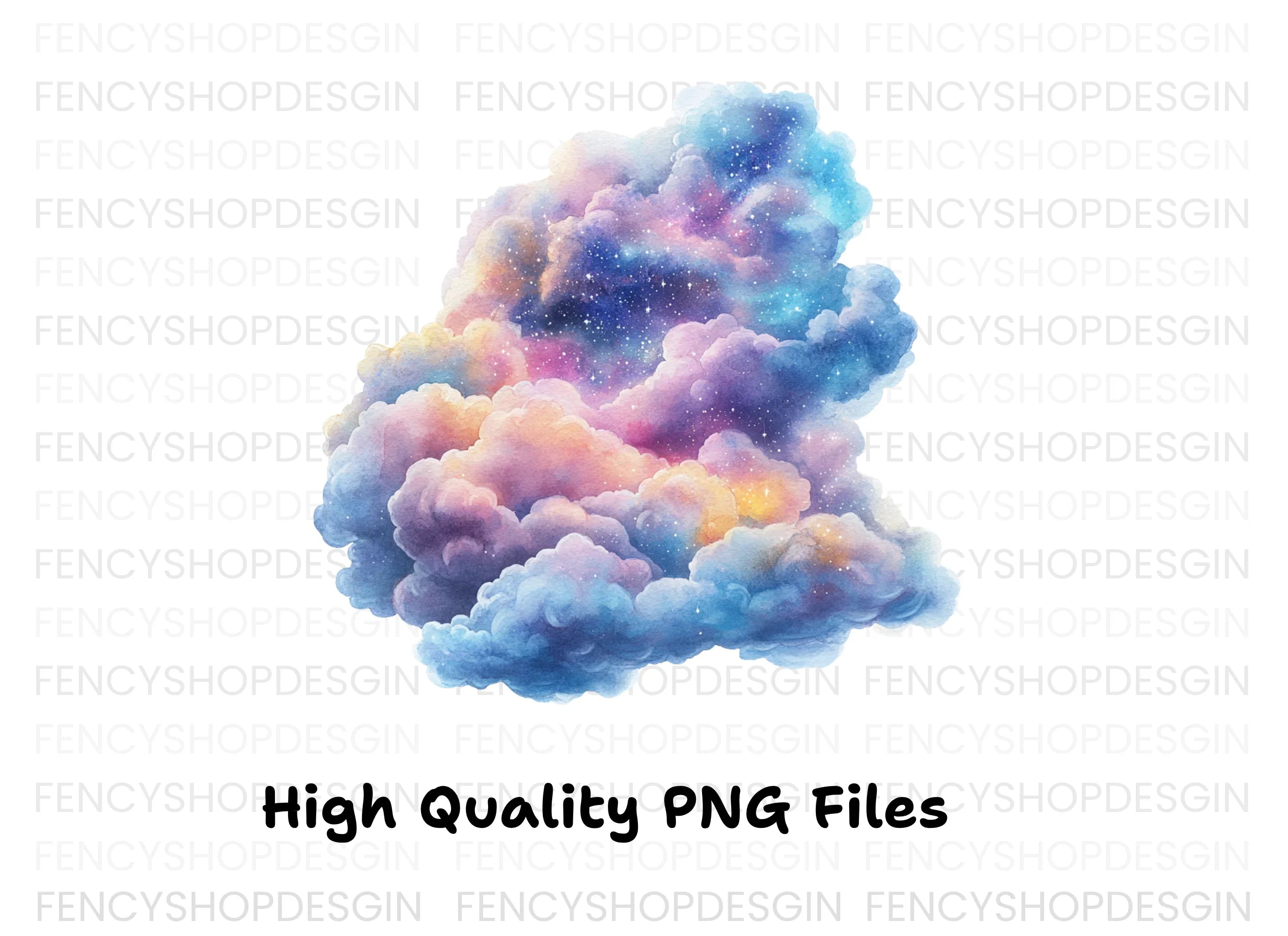 Galaxy Cloud Clipart Bundle