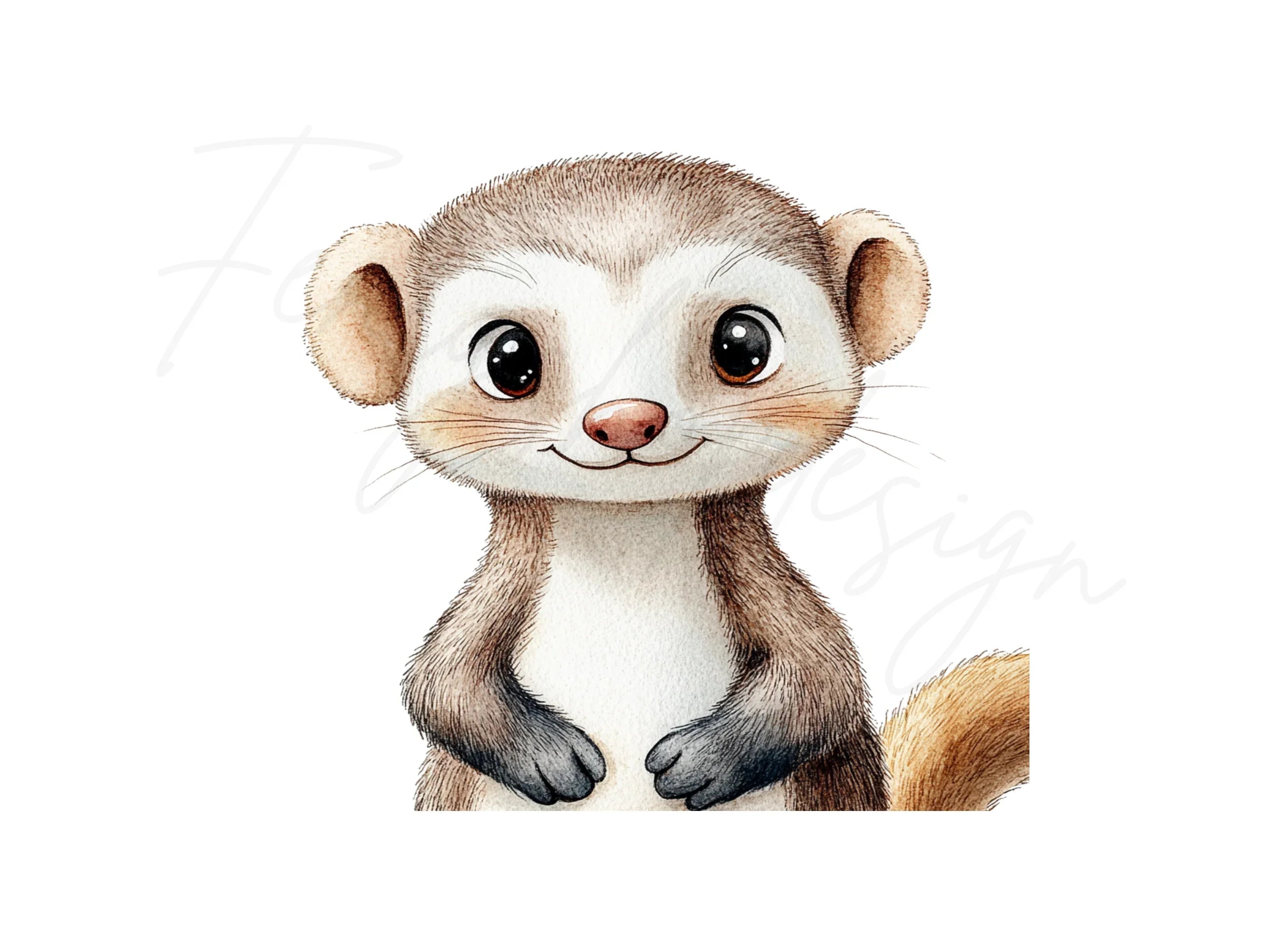 Cute Ferret Clipart Bundle