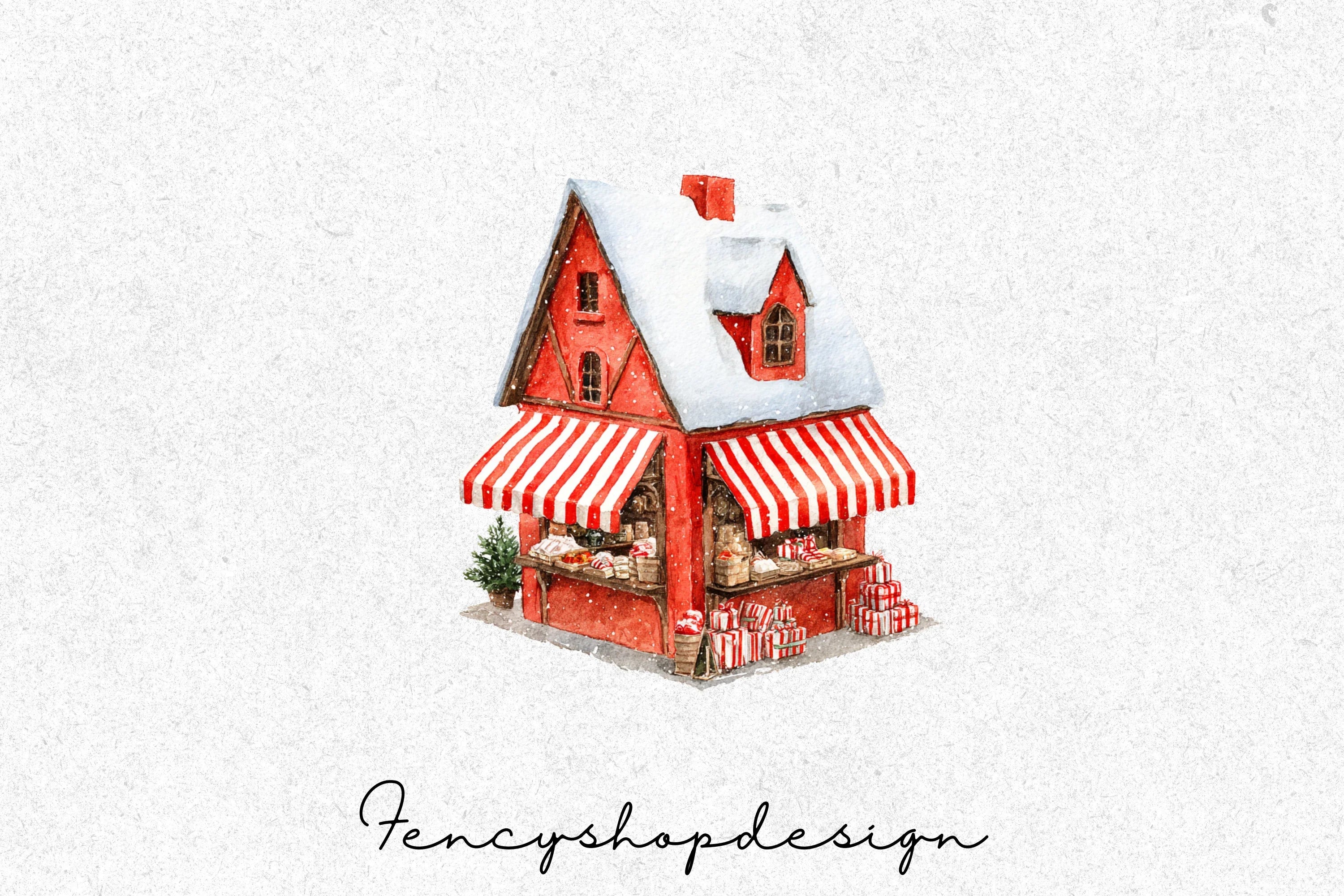 Christmas Market Stalls Clipart Bundle