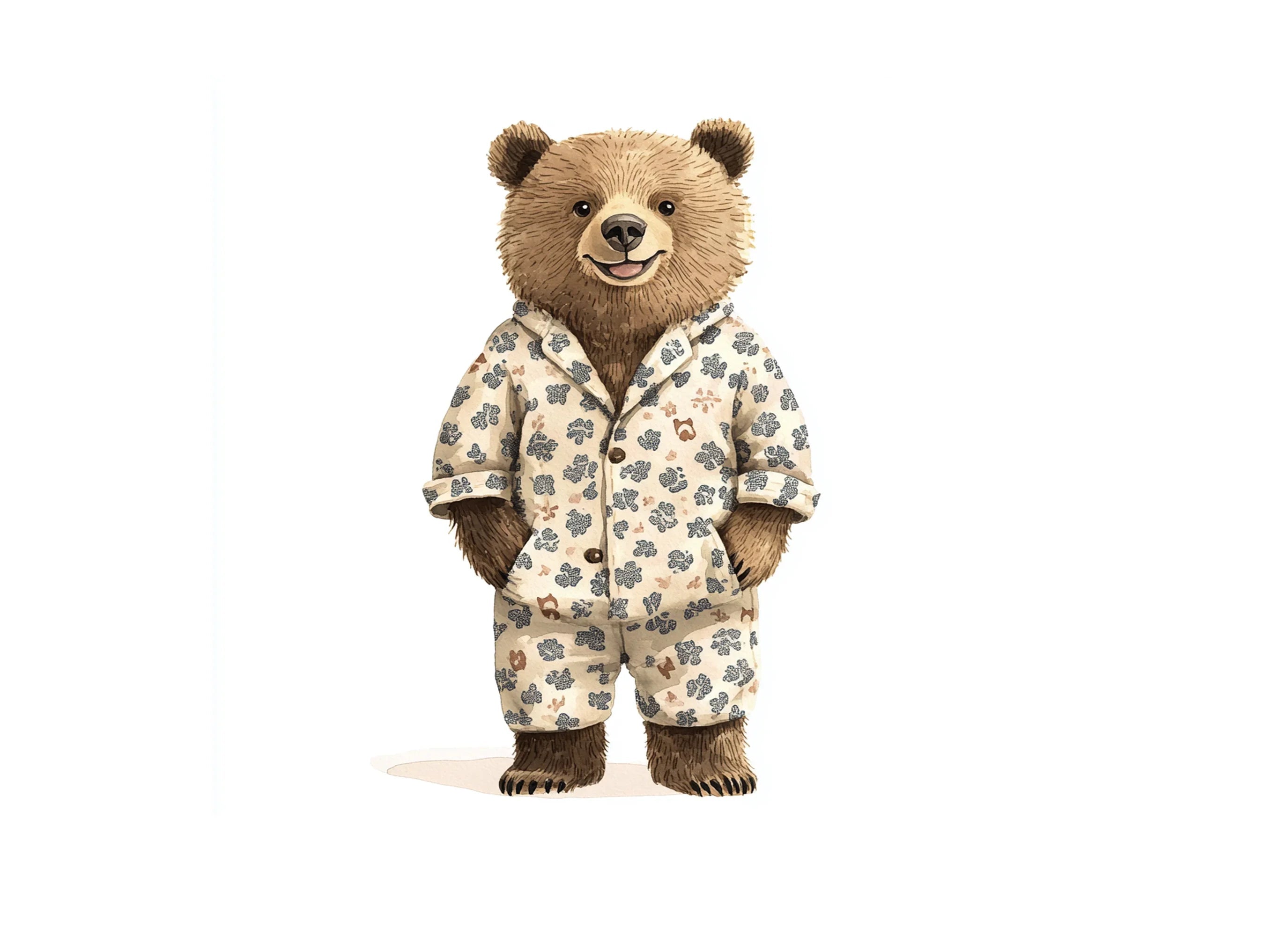 Cute Bear Pajamas Clipart Bundle