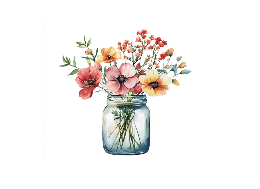 Wildflower Mason Jar Clipart Bundle