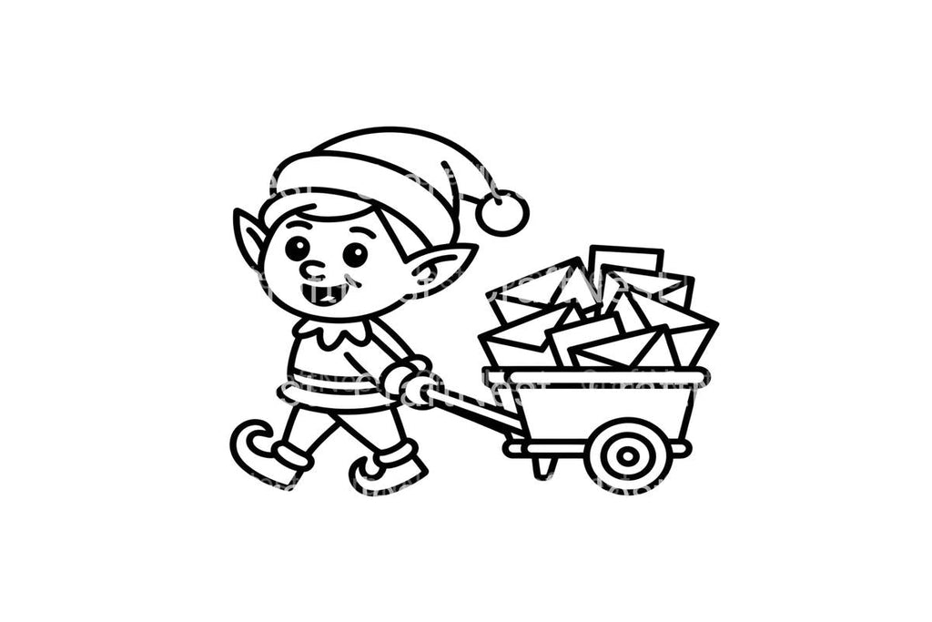 Christmas Elf Mail Delivery Coloring Books