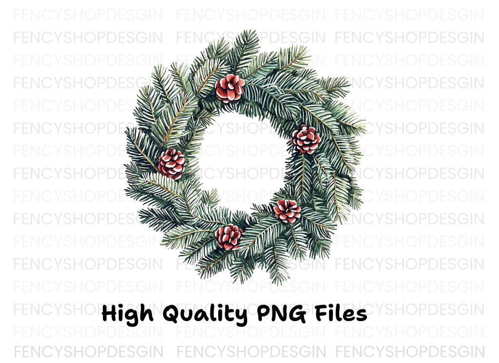 Christmas Wreaths Clipart Bundle