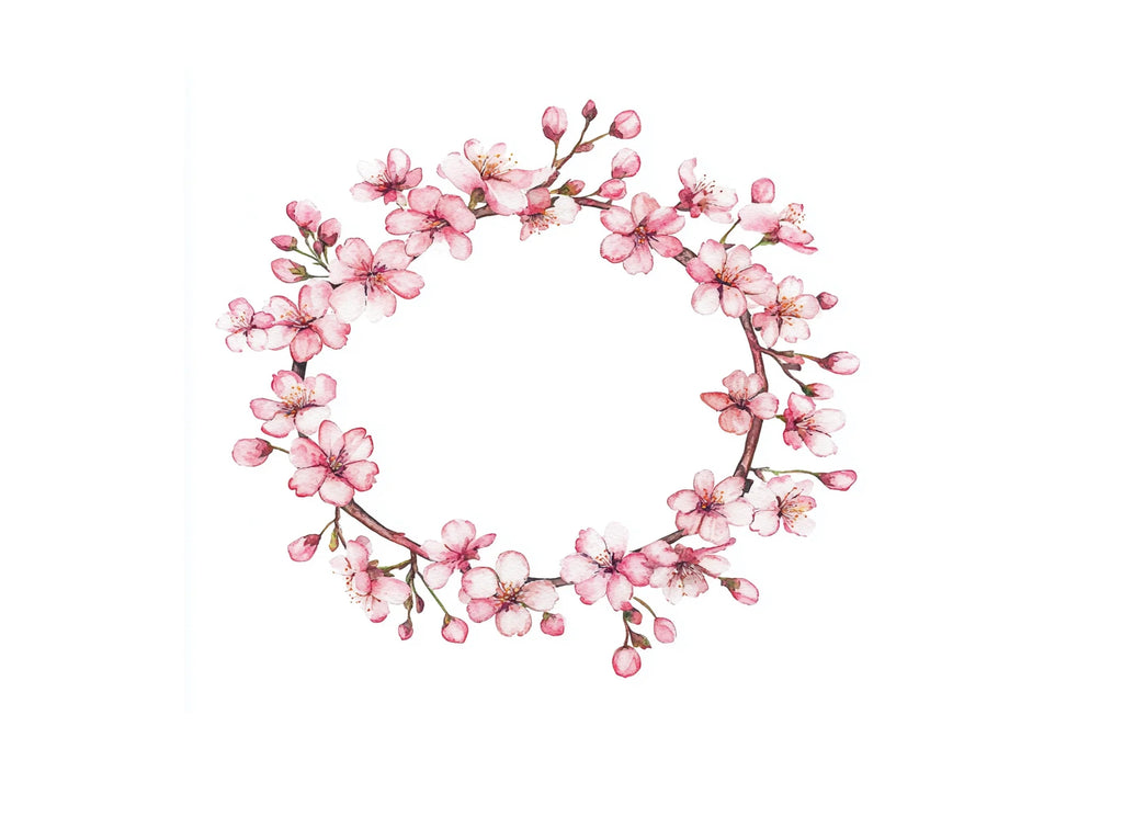 Cherry Blossom Wreaths Clipart Bundle