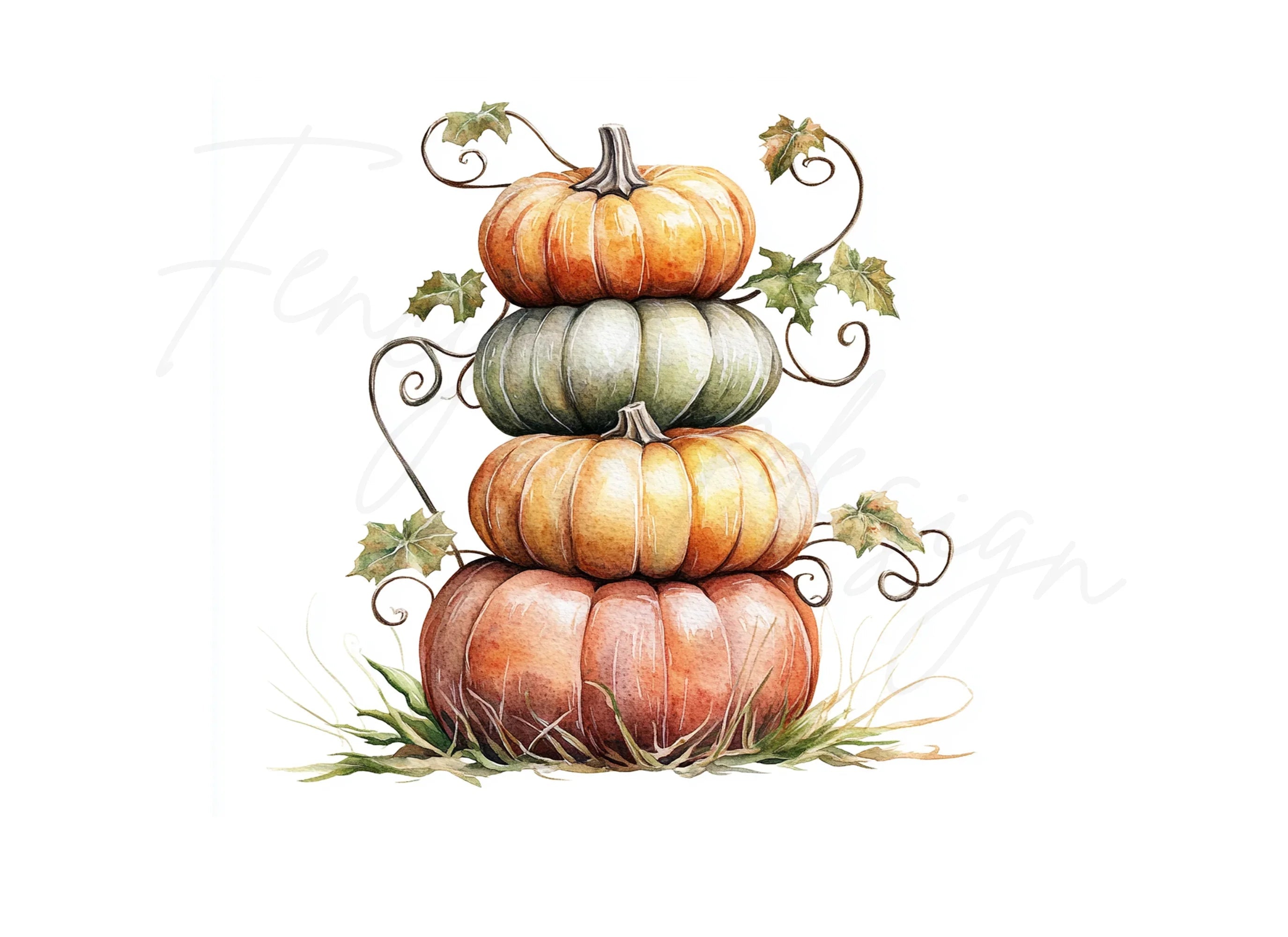 Pumpkin Stacks Clipart Bundle