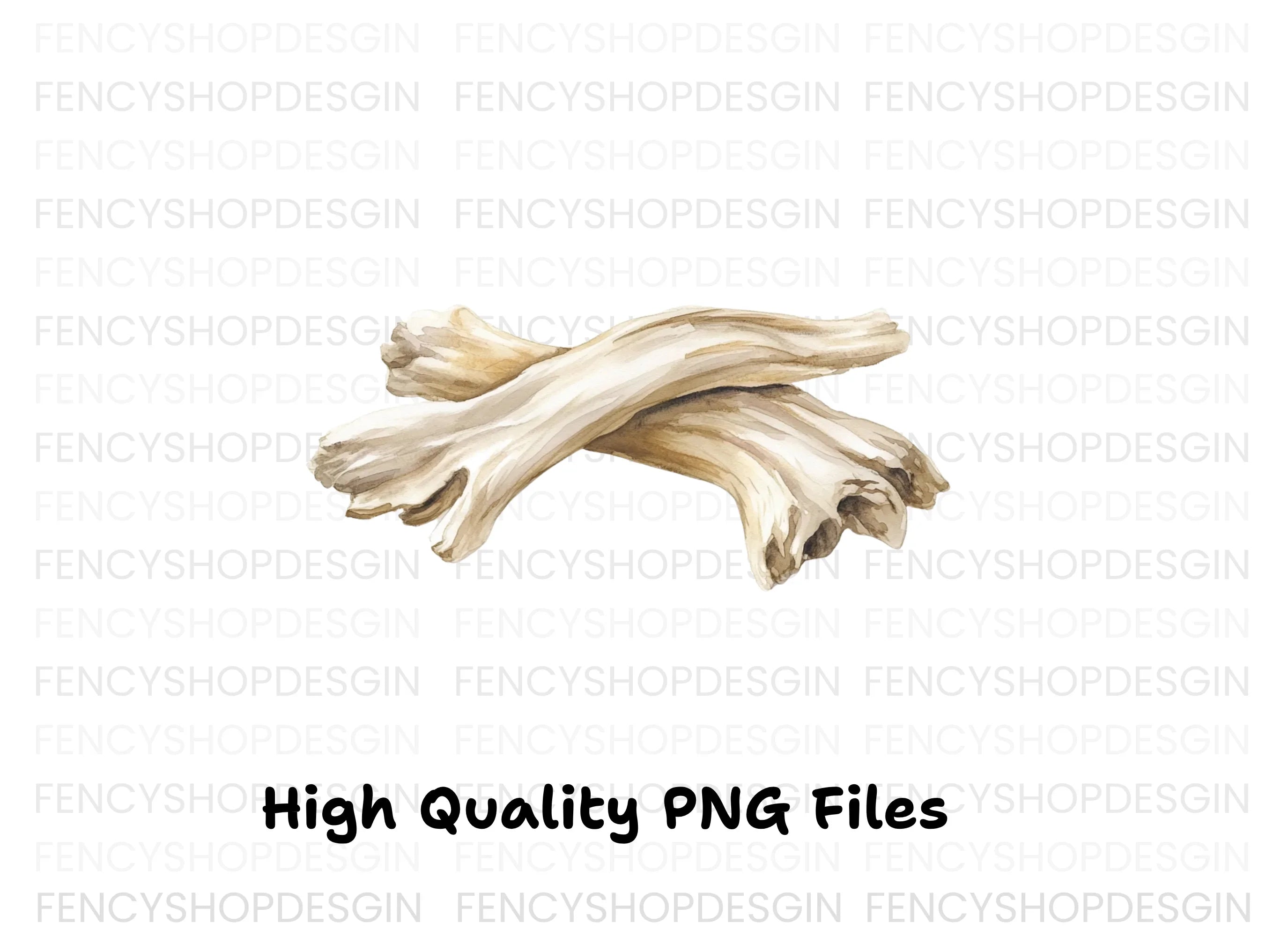 White Washed Driftwood Clipart Bundle