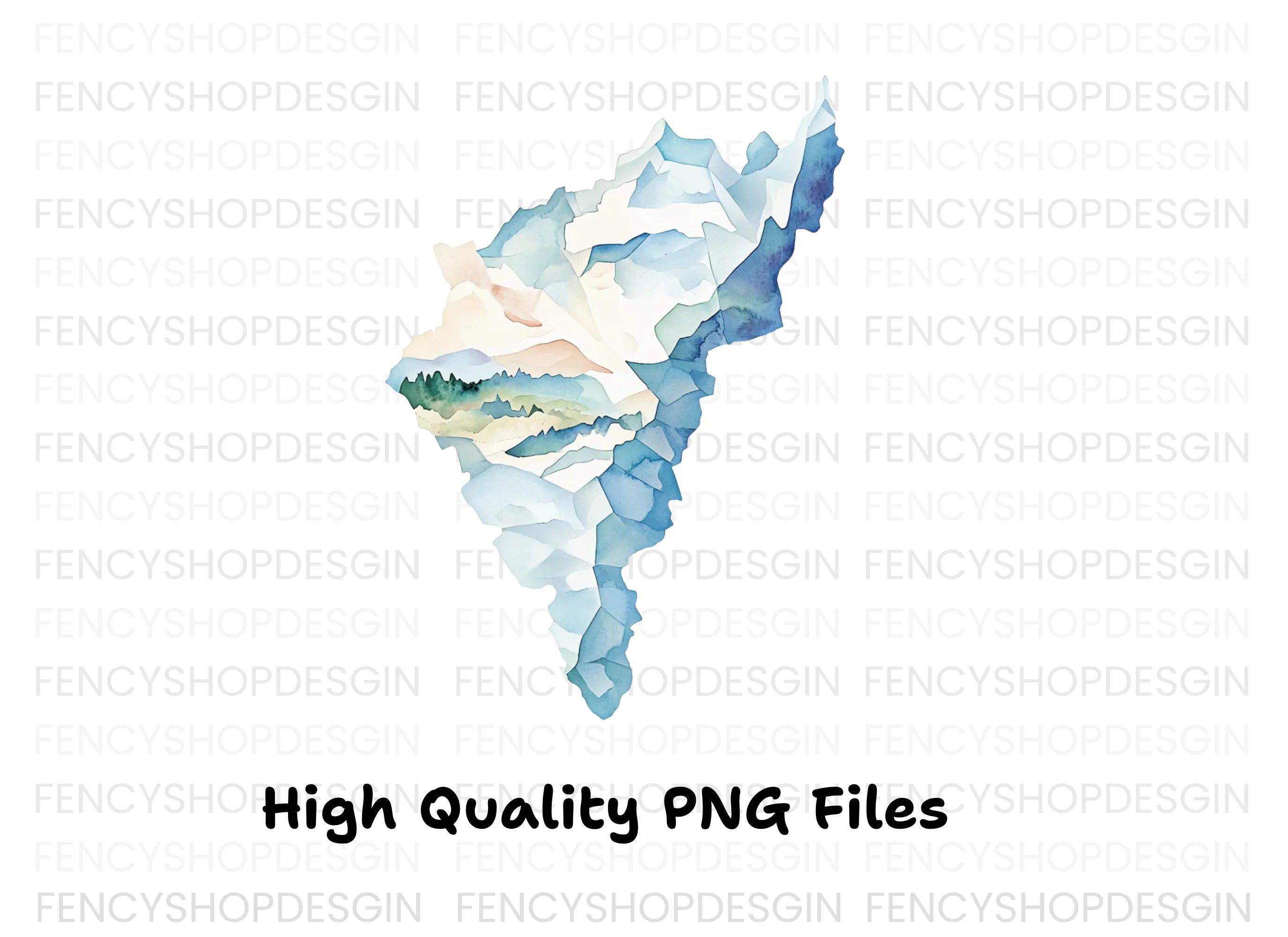 Abstract Mountain Map Clipart Bundle