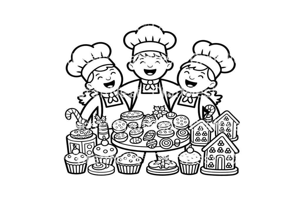 Christmas Carolers and Bakers Coloring Books