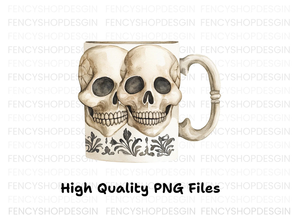 Skull Halloween Decor Clipart Bundle