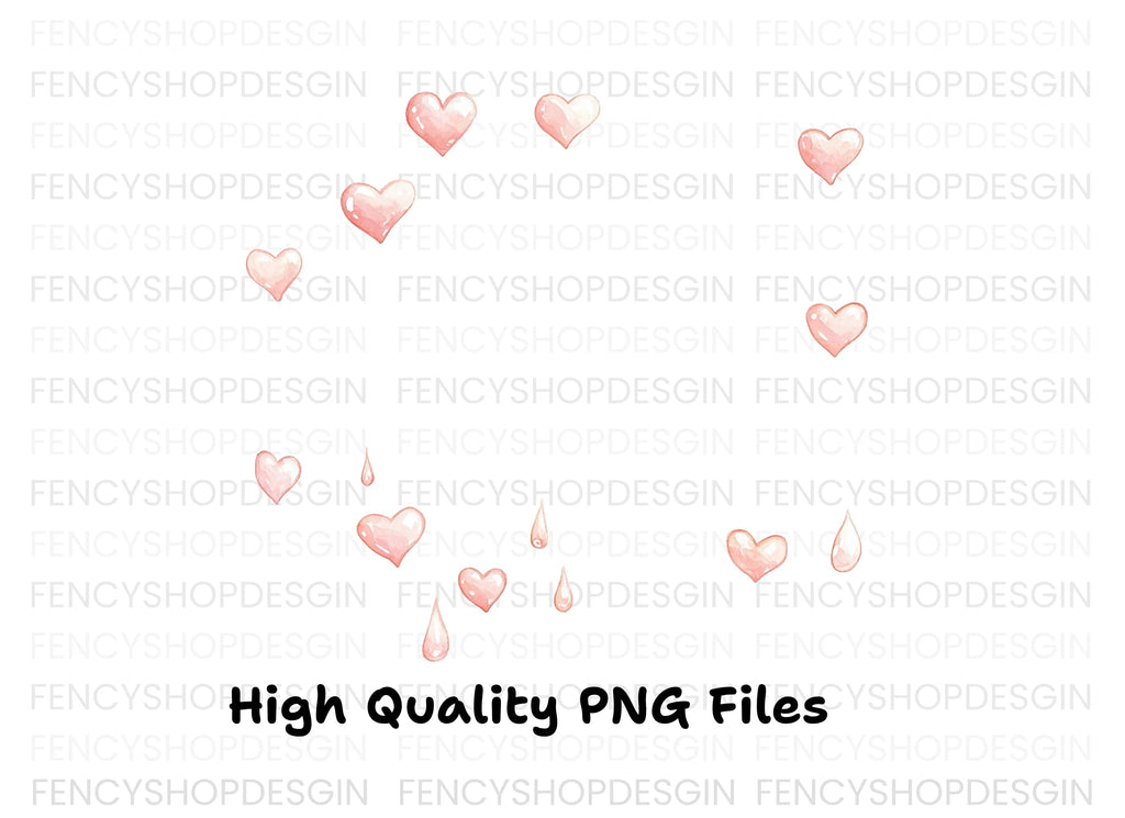 Pink Hearts Clipart Bundle