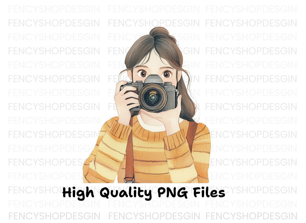 Girls With Cameras Clipart Bundle