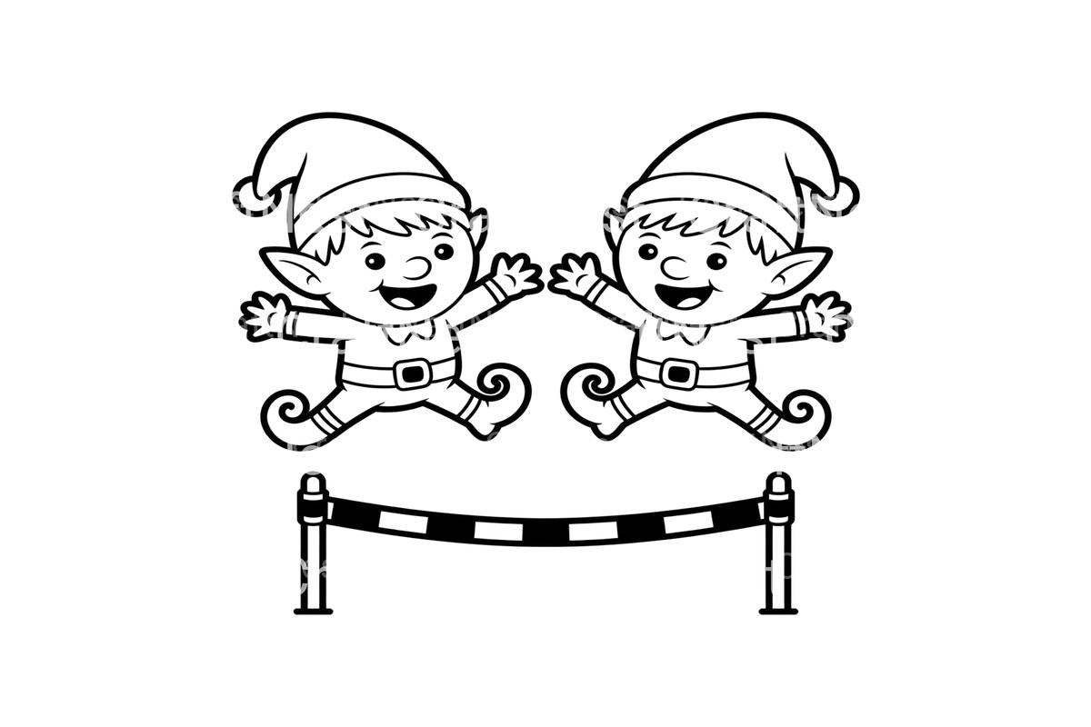 Christmas Elf Jumping Coloring Books