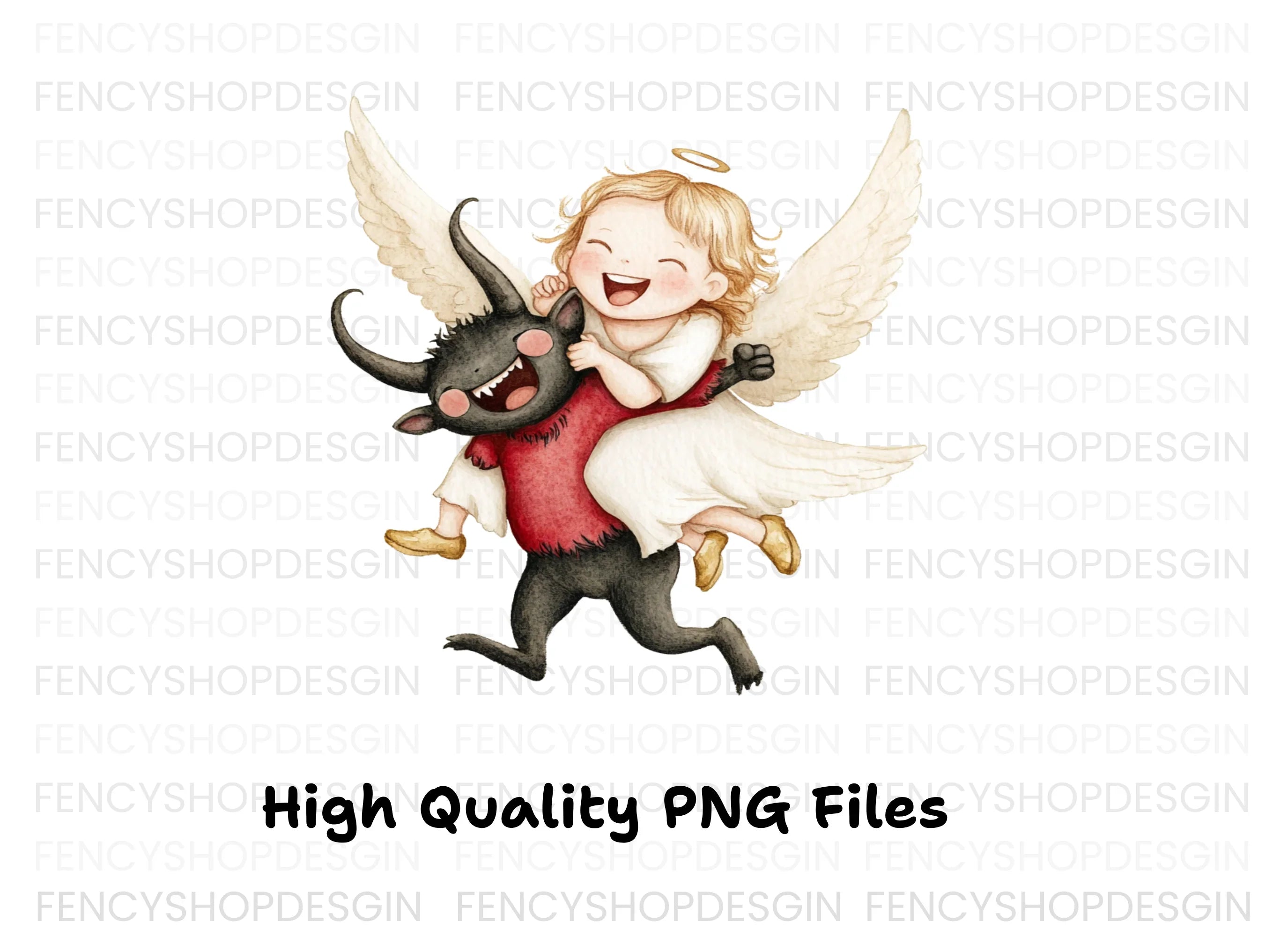 Cute Angel and Devil Friends Clipart Bundle