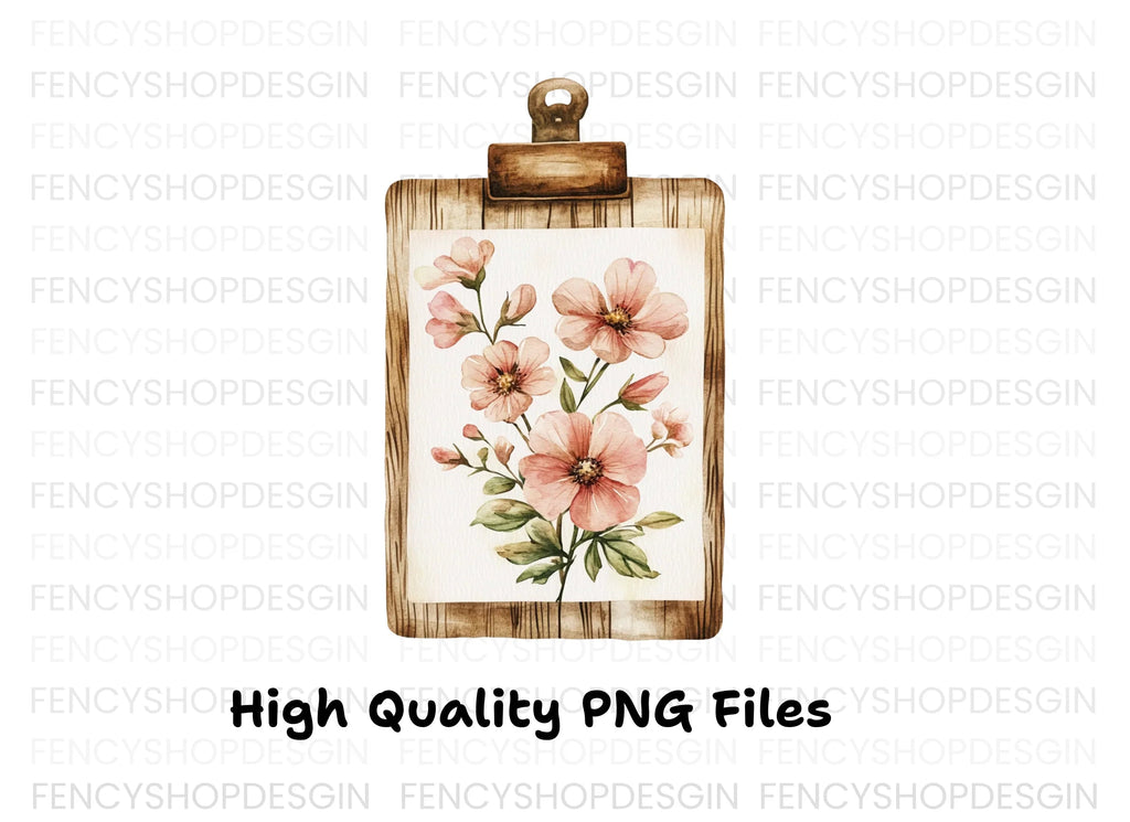 Floral Clipboard Clipart Bundle