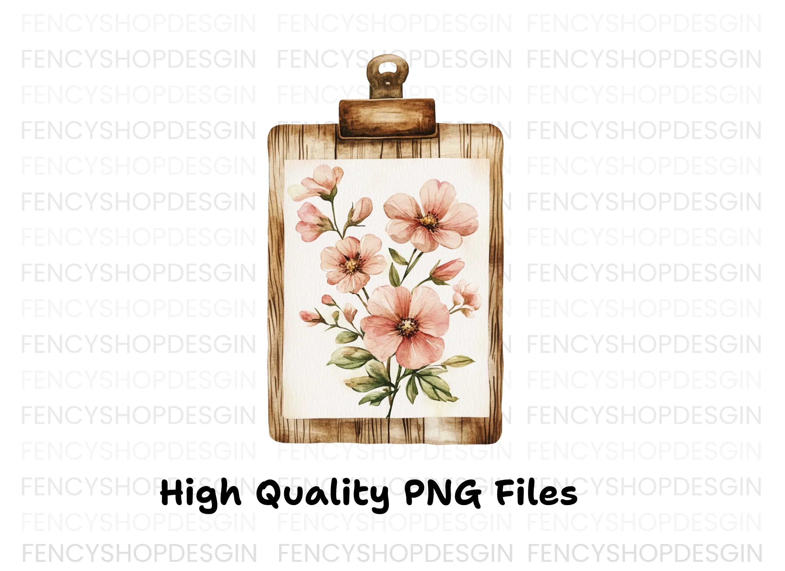 Floral Clipboard Clipart Bundle