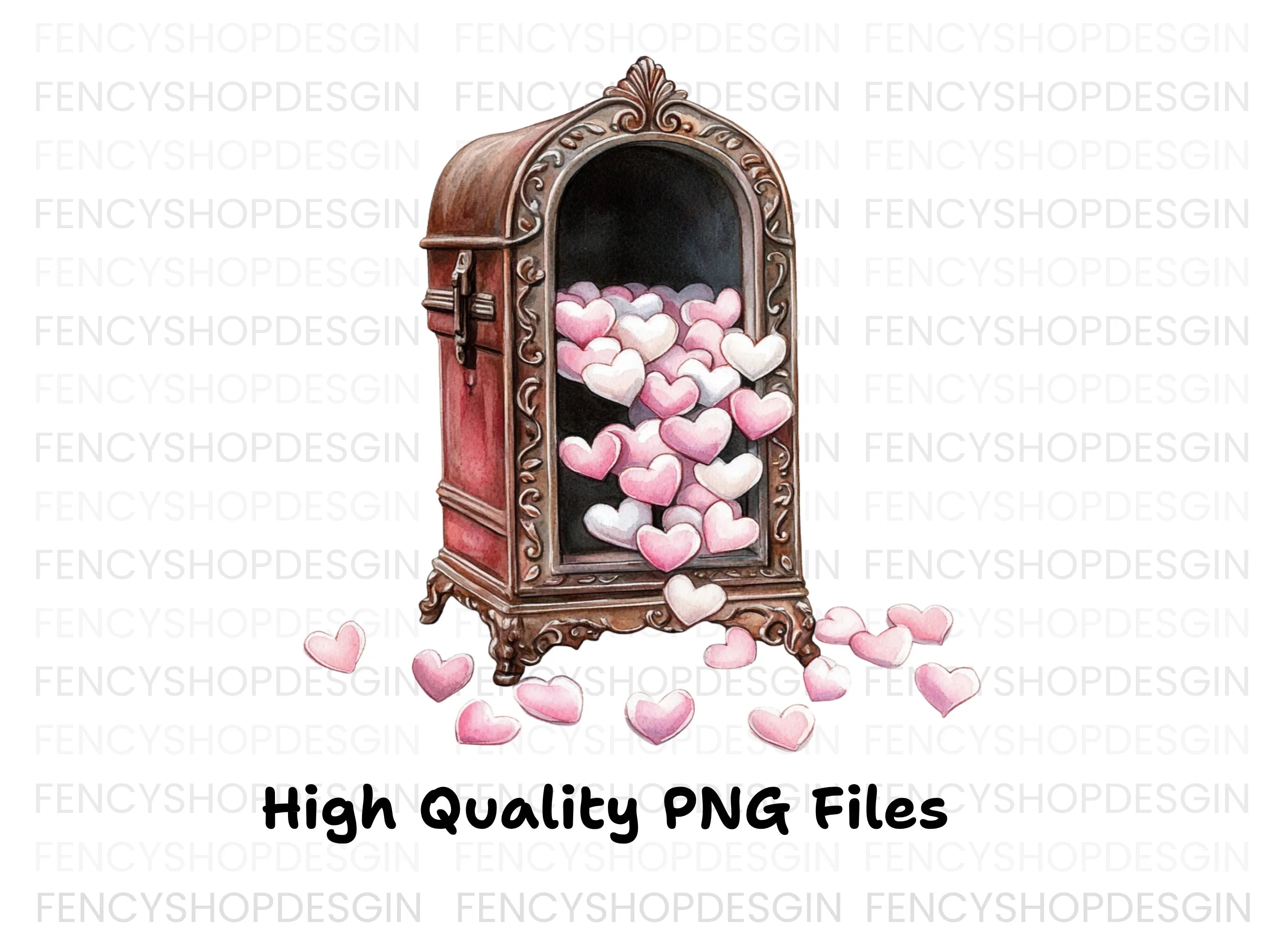Vintage Heart Box Clipart Bundle