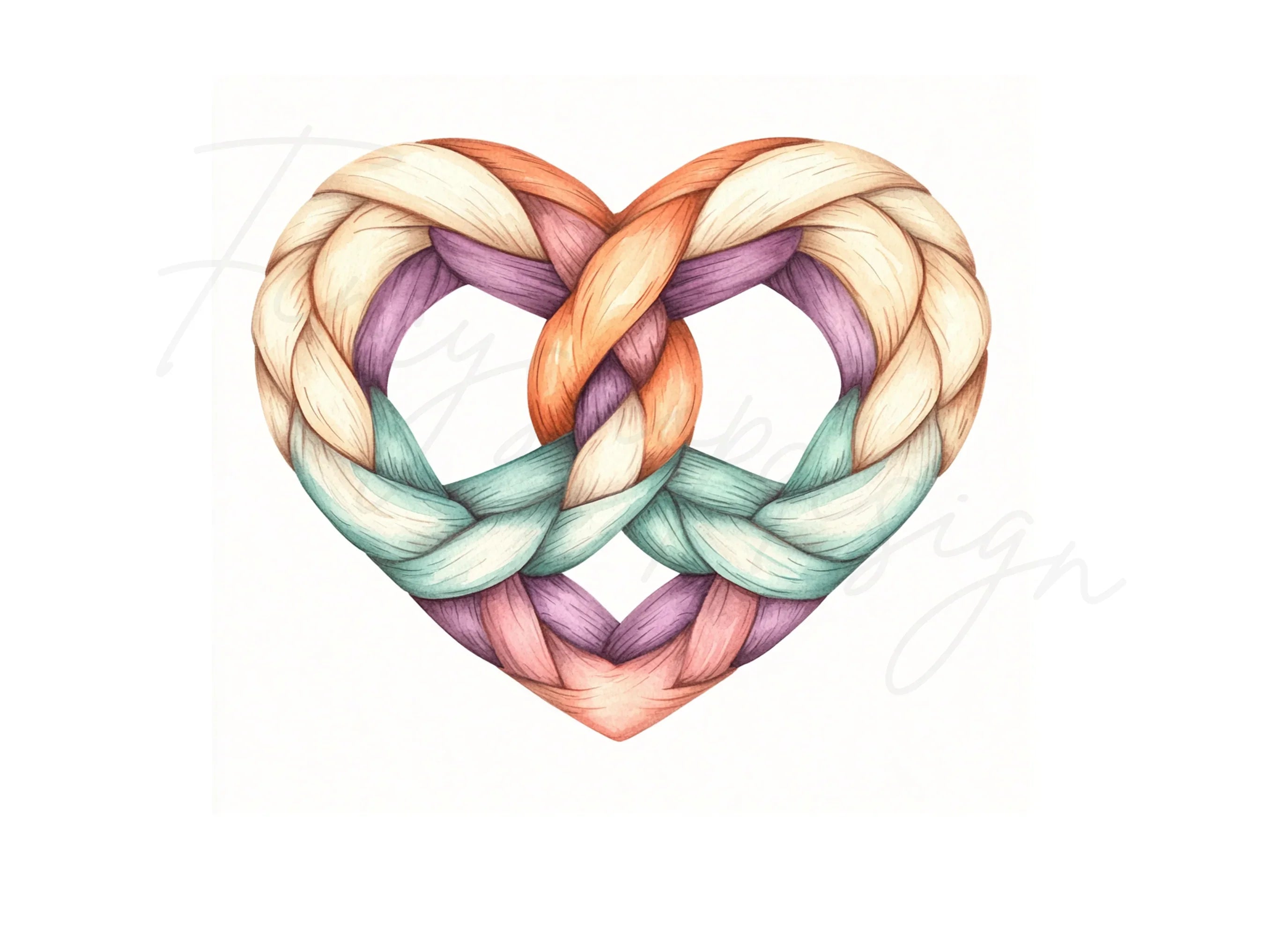 Braided Heart Clipart Bundle