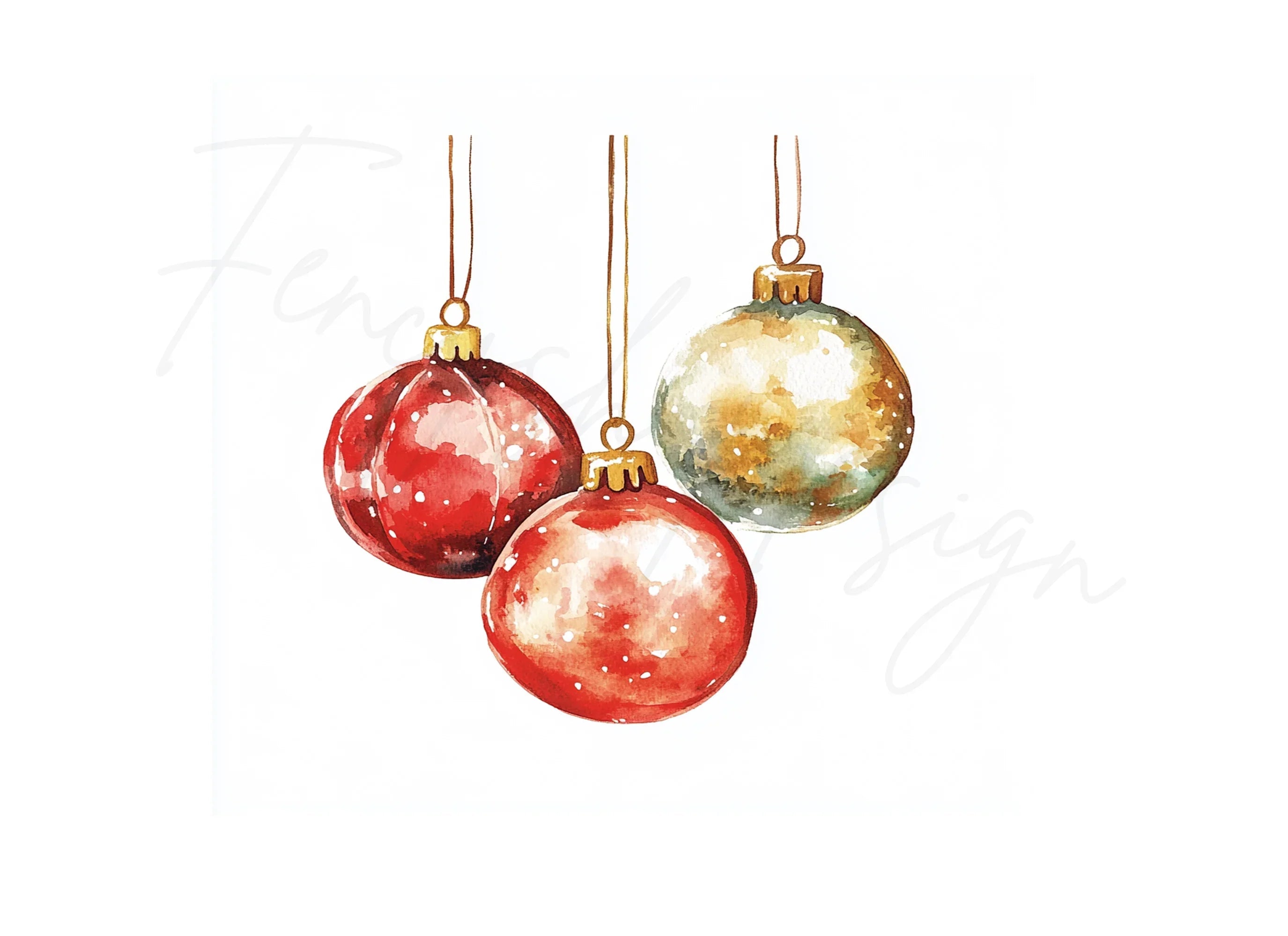Christmas Ornaments Clipart Bundle