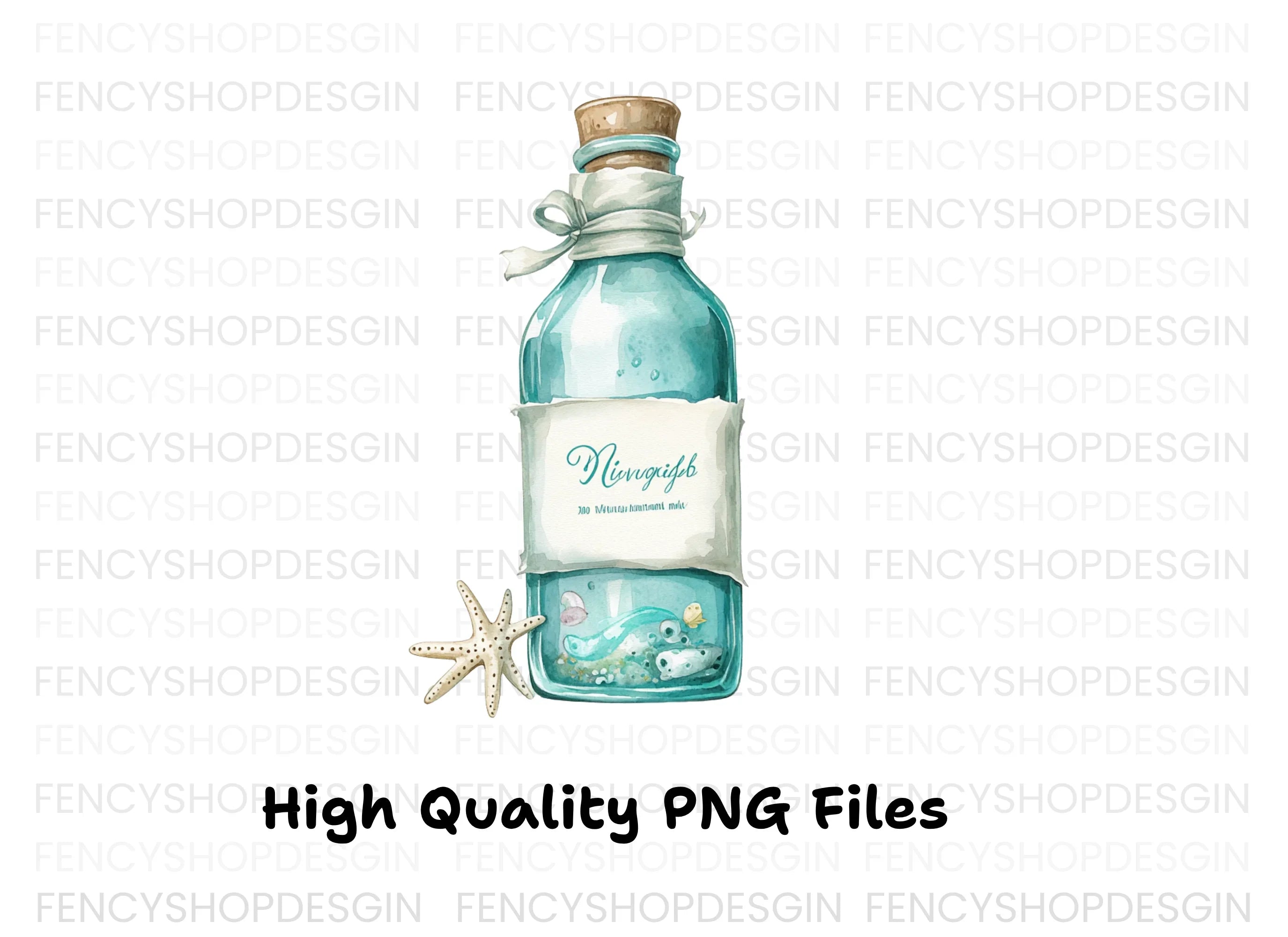 Ocean Message in a Bottle Clipart Bundle