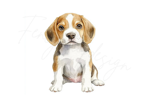 Adorable Beagle Puppy Clipart Bundle