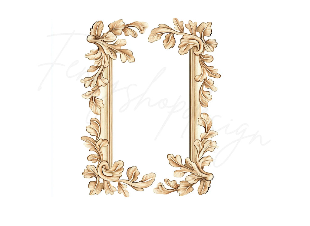 Ornate Vintage Frames Clipart Bundle