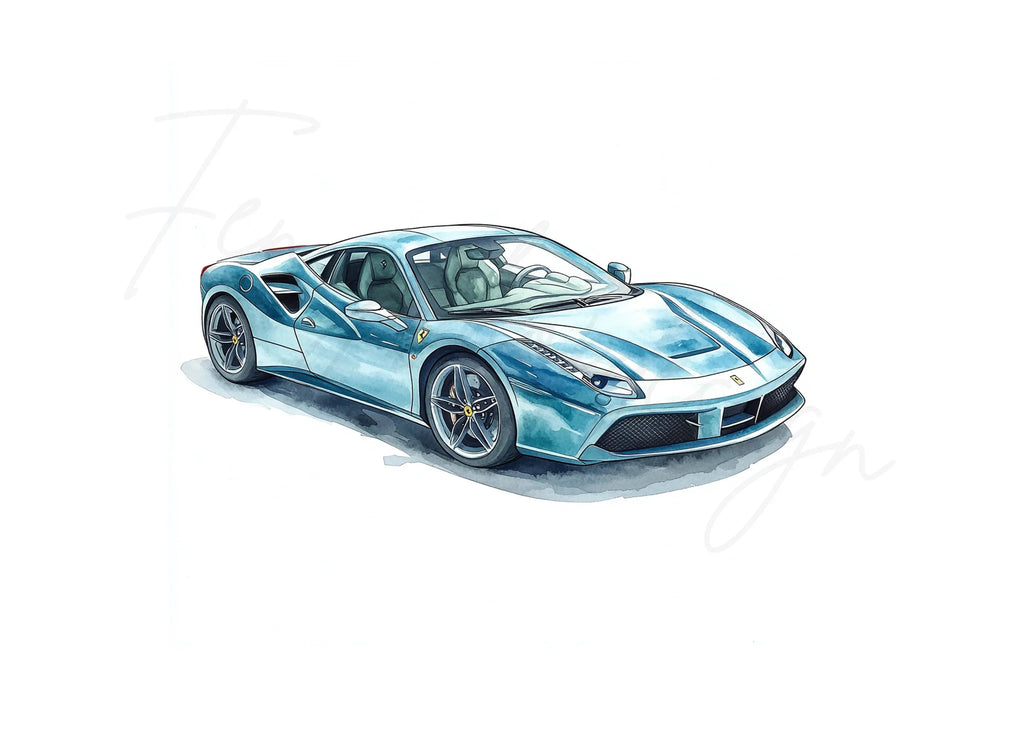Dynamic Blue Sports Cars Clipart Bundle