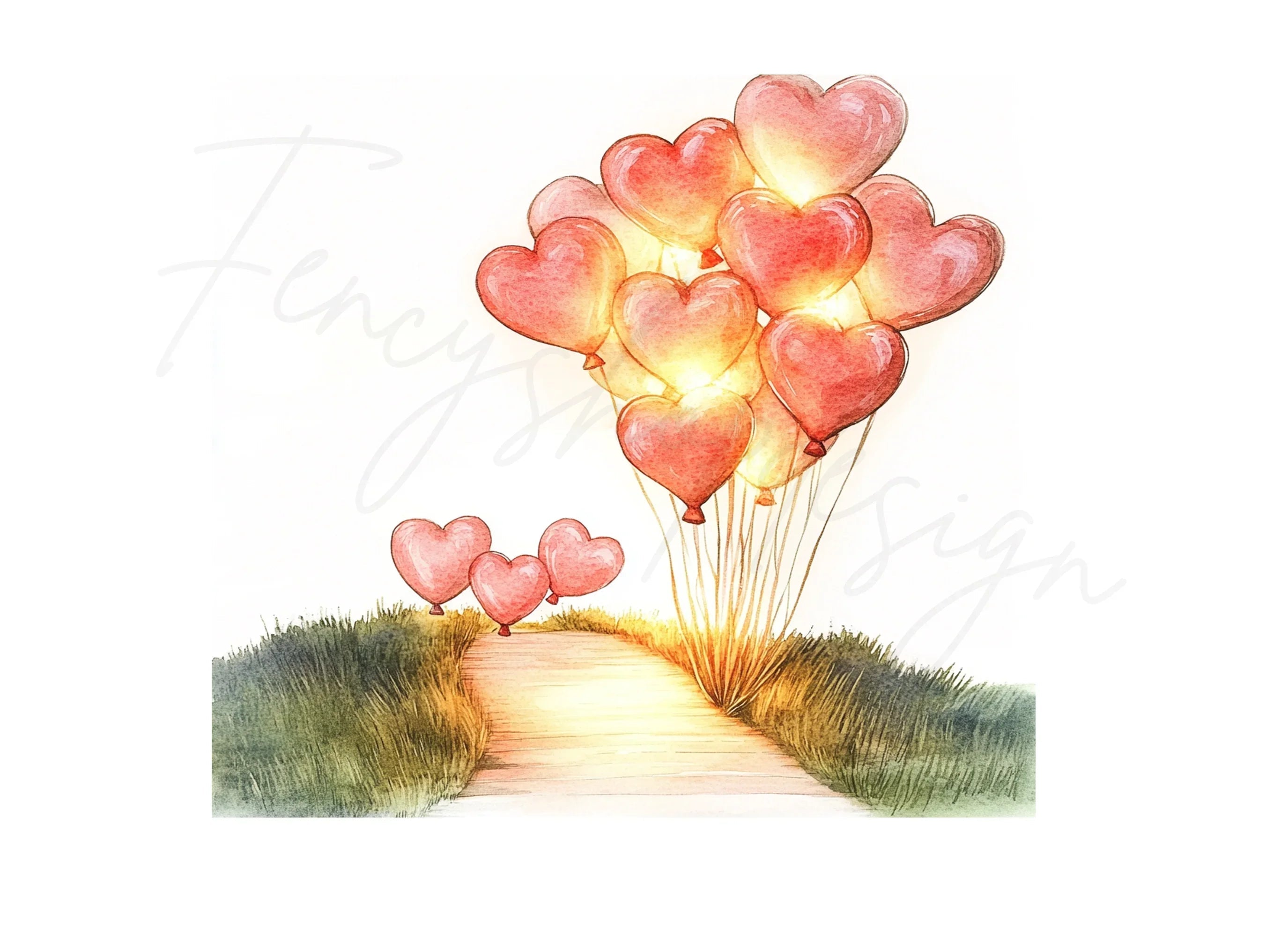 Heart Balloons Clipart Bundle