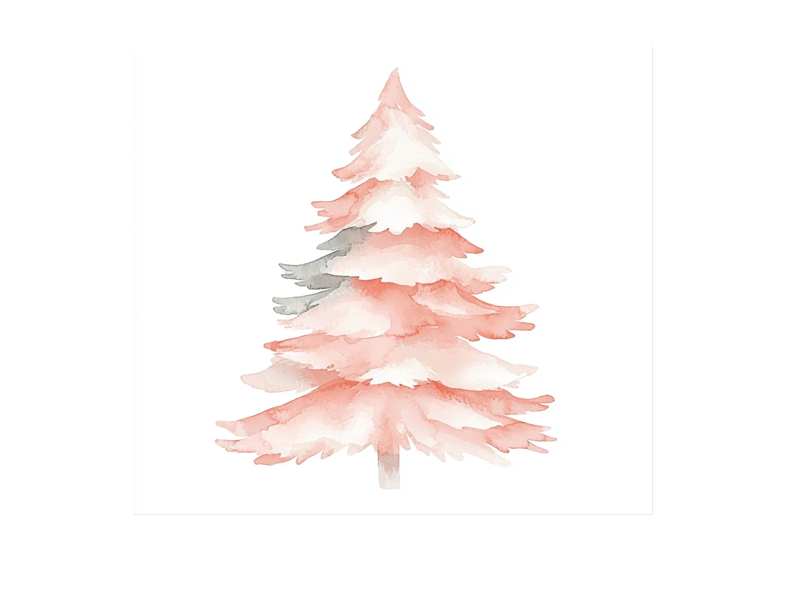 Pink Christmas Tree Clipart Bundle