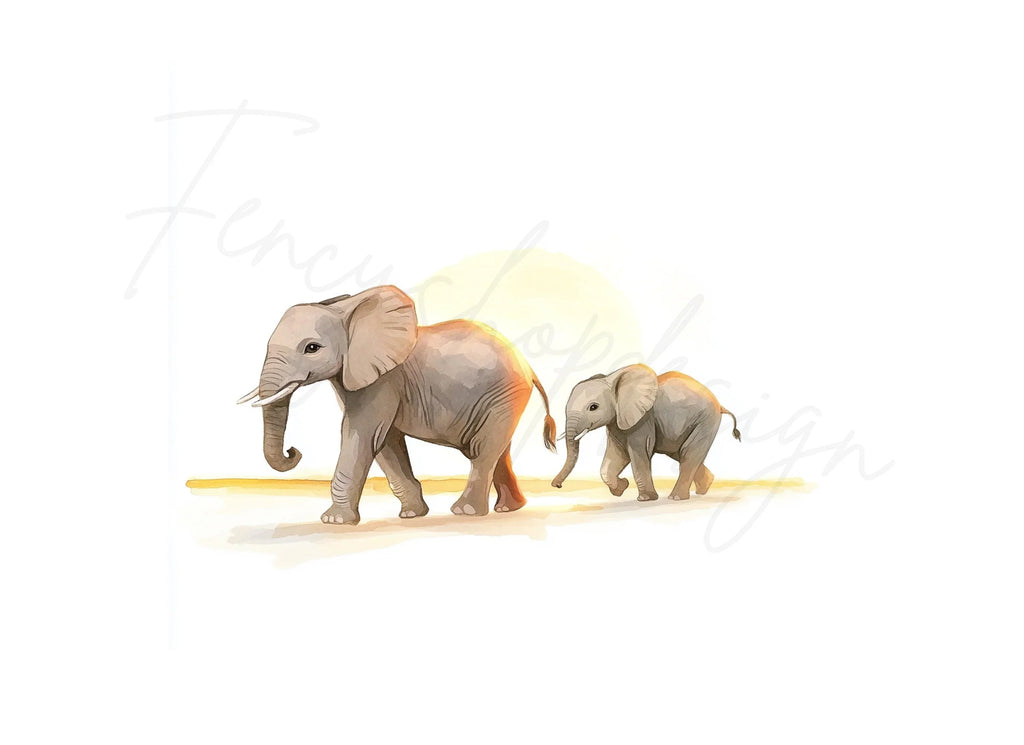 Elephant Family Clipart Bundle