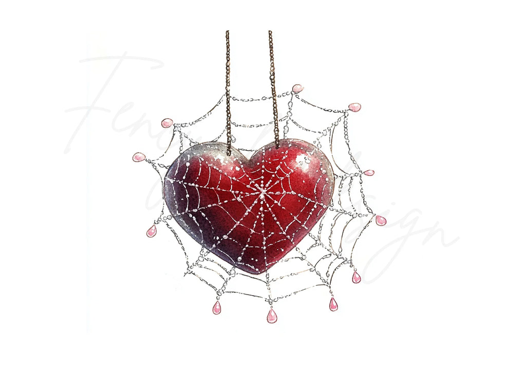 Spiderweb Hearts Clipart Bundle