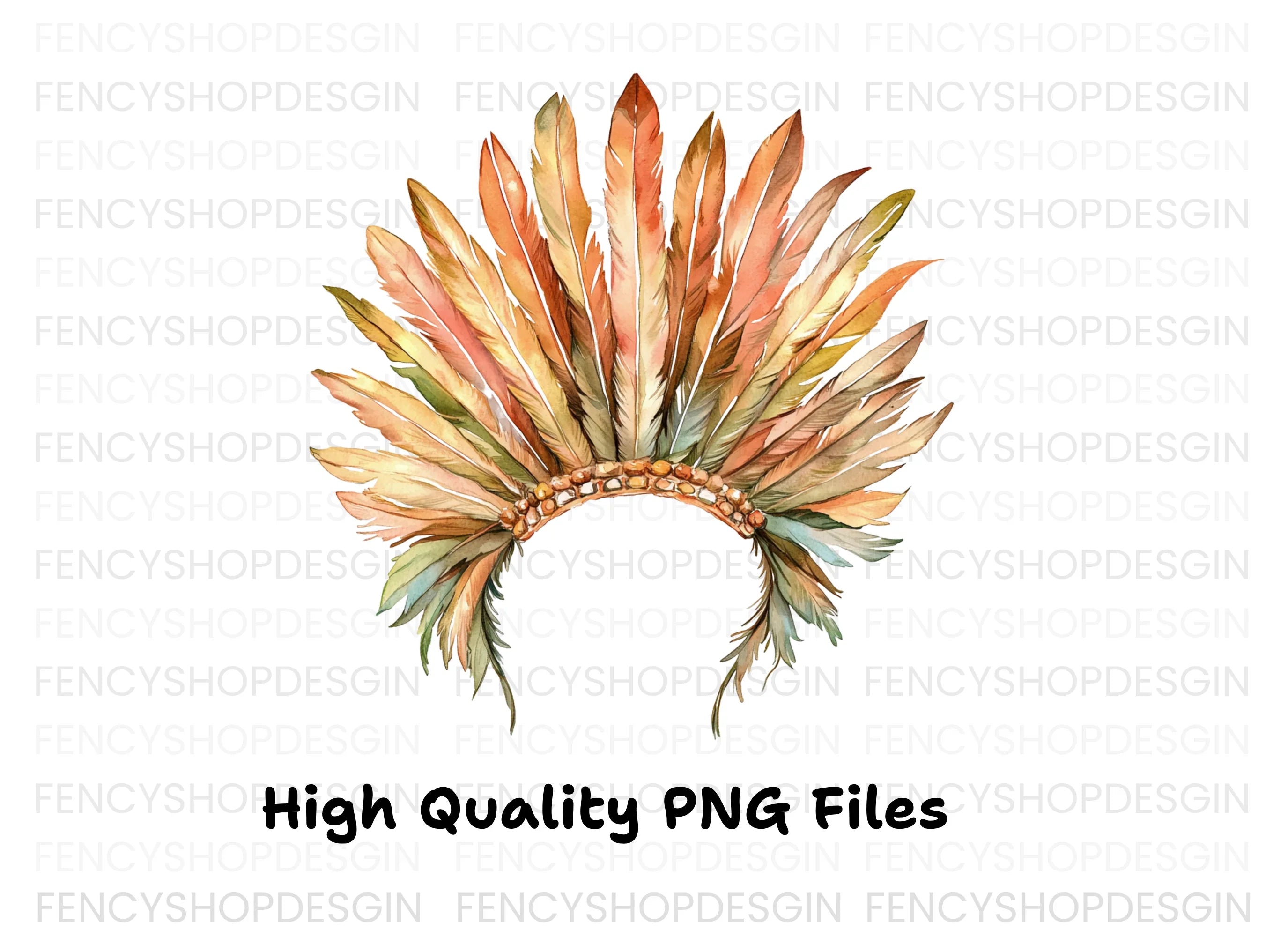Feather Headdress Clipart Bundle