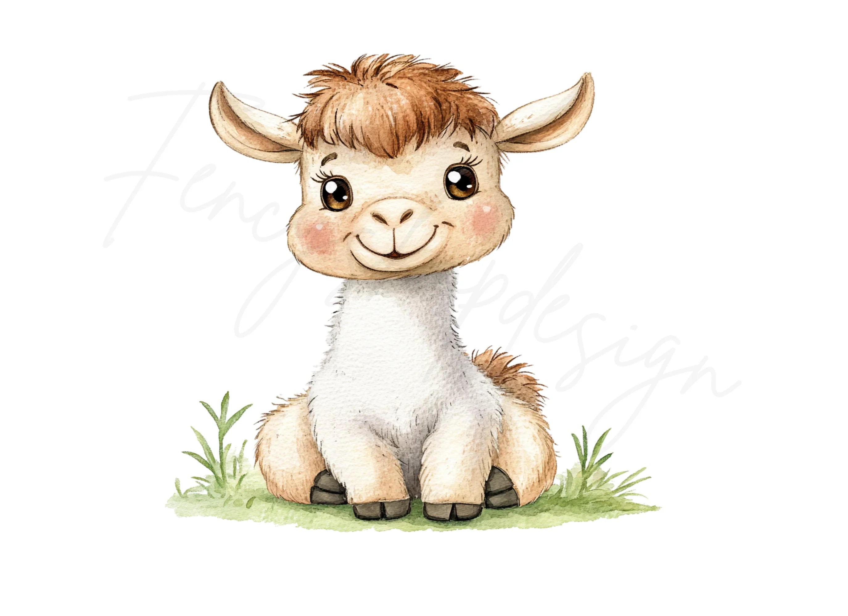 Adorable Baby Llama Clipart Bundle