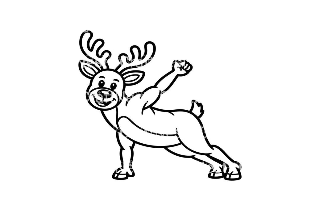 Reindeer Yoga Poses Fun Coloring Books