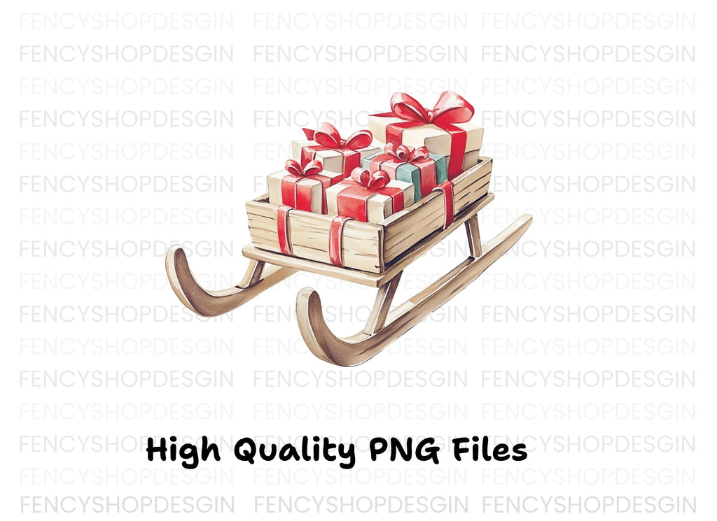 Christmas Sleighs Clipart Bundle