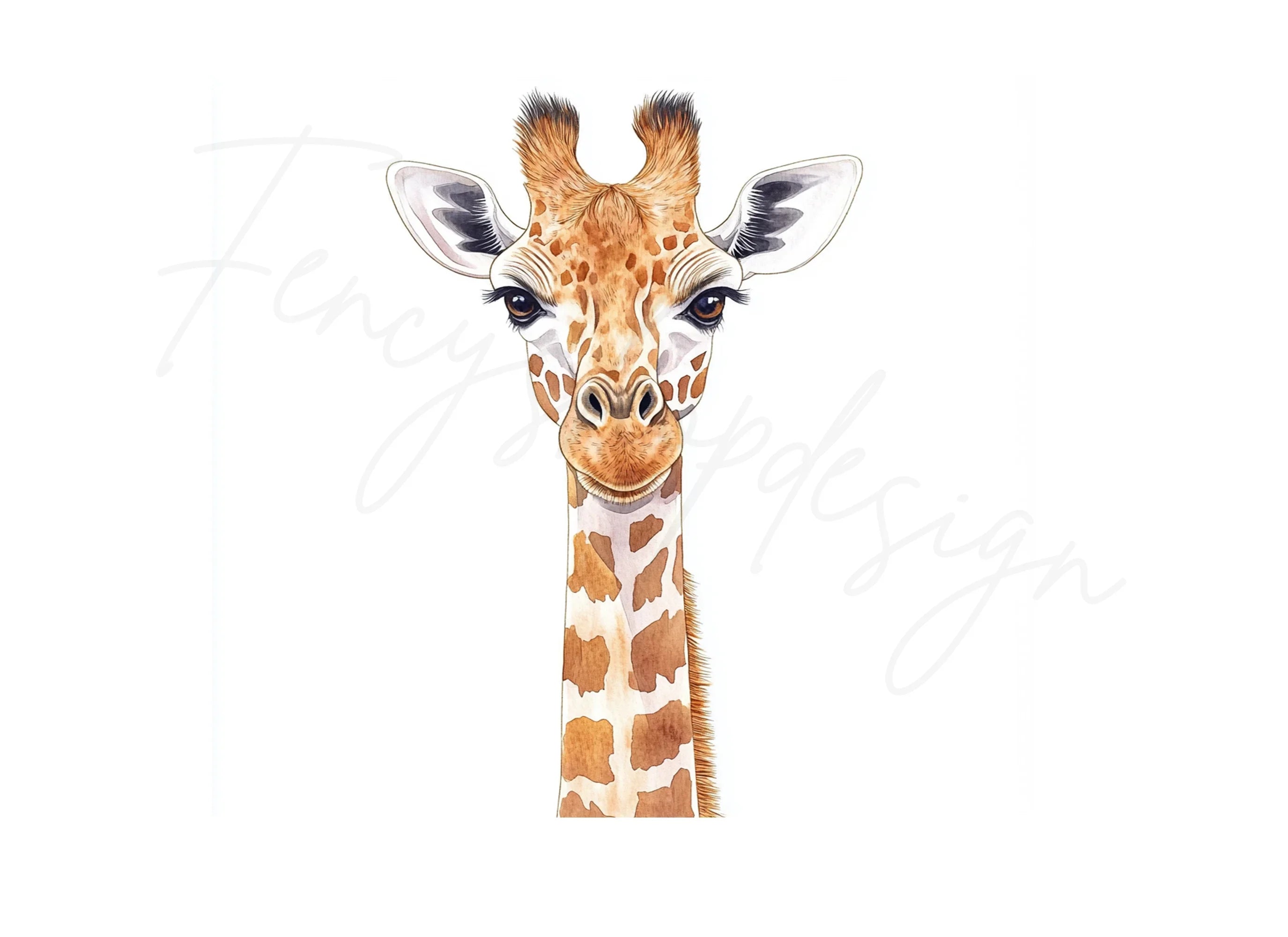 Cute Giraffe Face Clipart Bundle