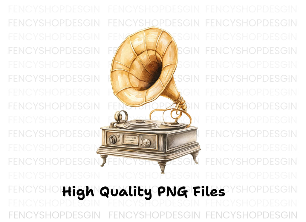 Vintage Gramophone Clipart Bundle