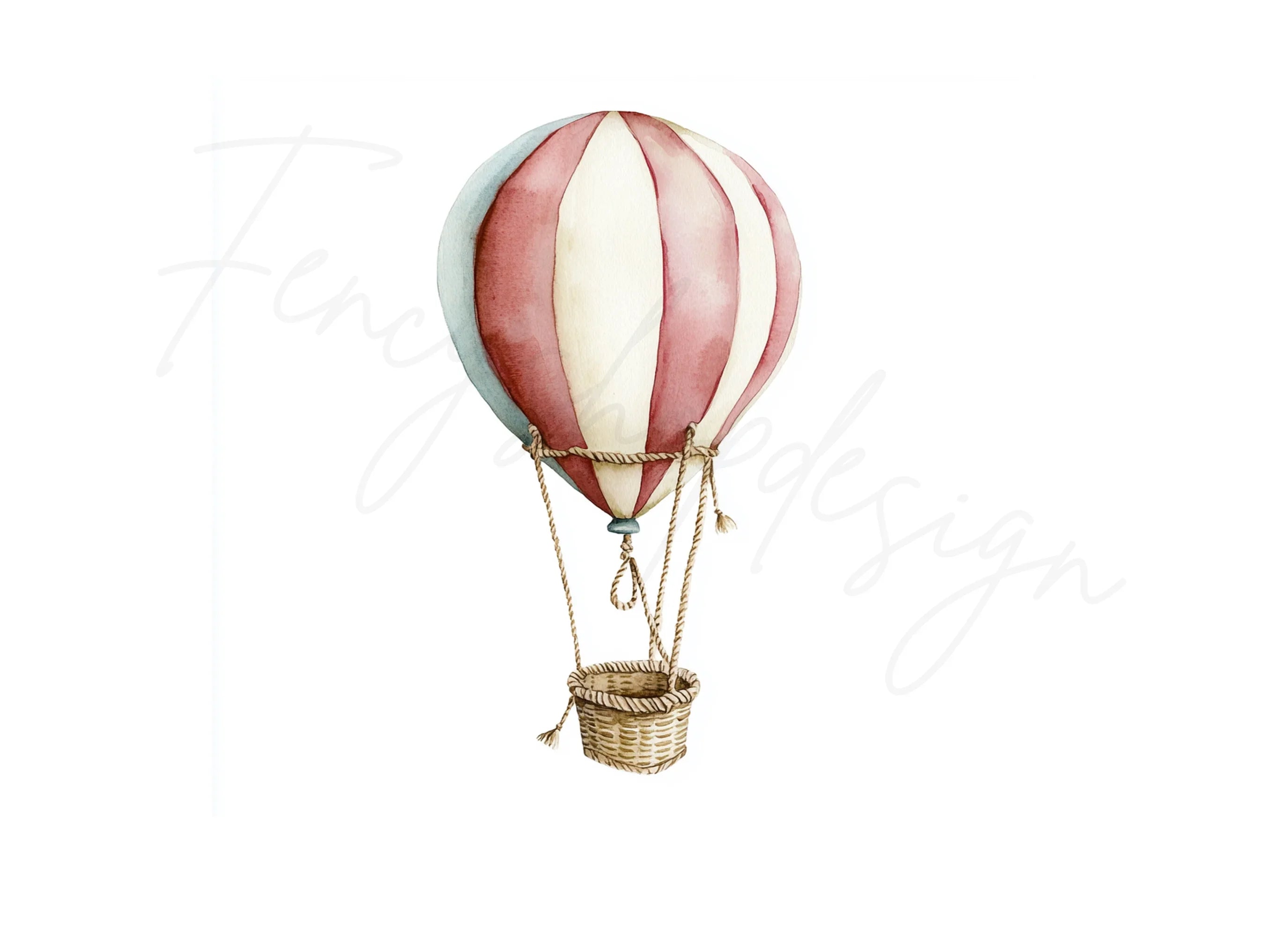 Vintage Hot Air Balloon Illustrations Clipart Bundle