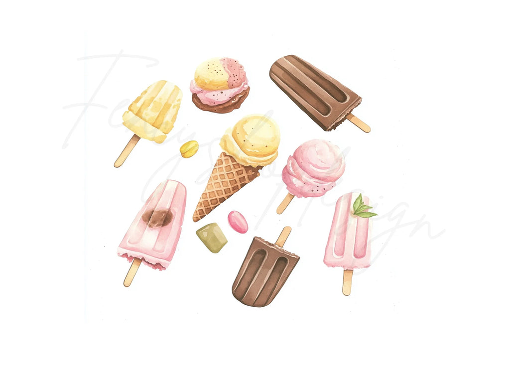 Ice Cream Popsicle Clipart Bundle