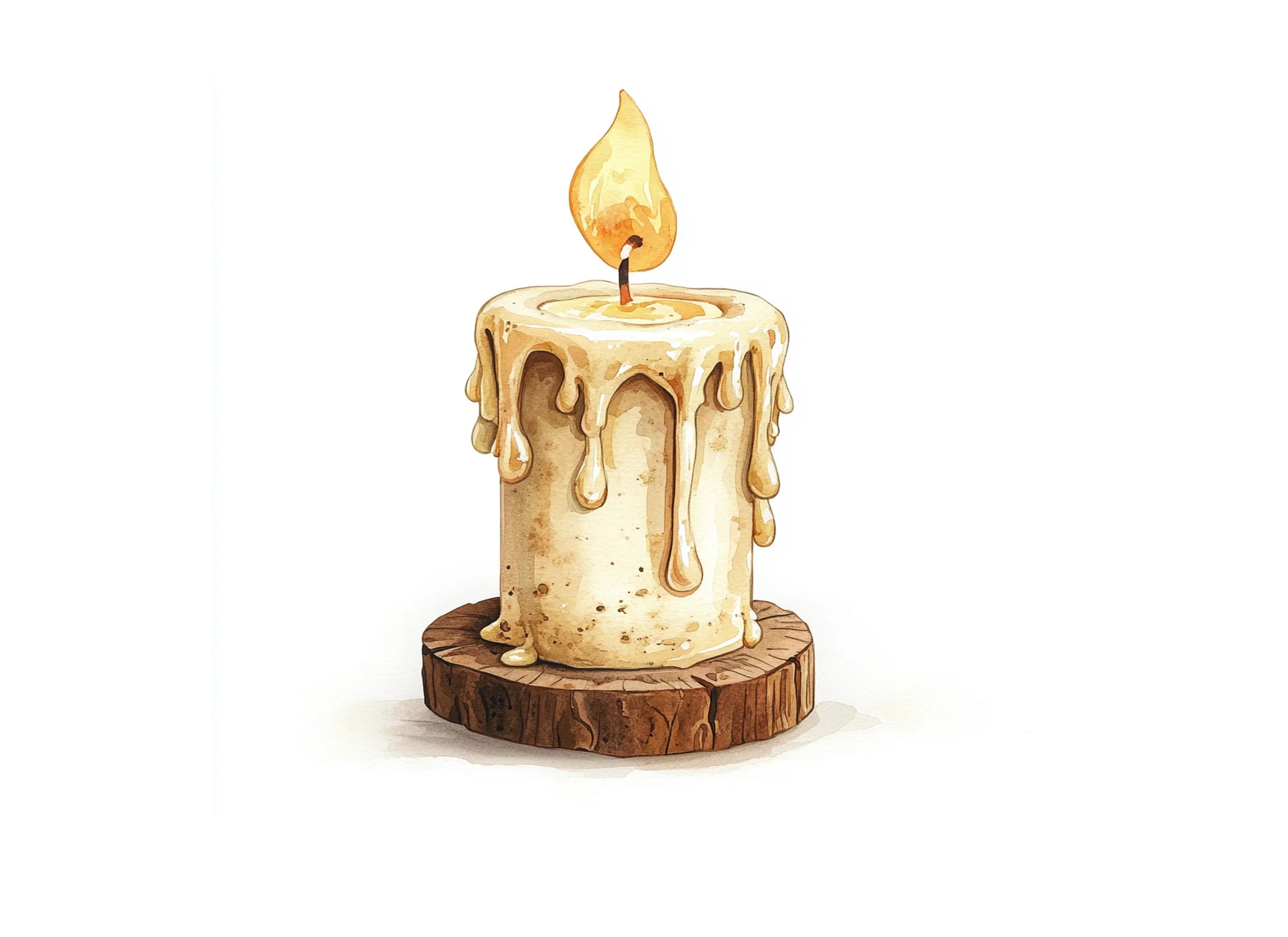Rustic Dripping Candles Clipart Bundle