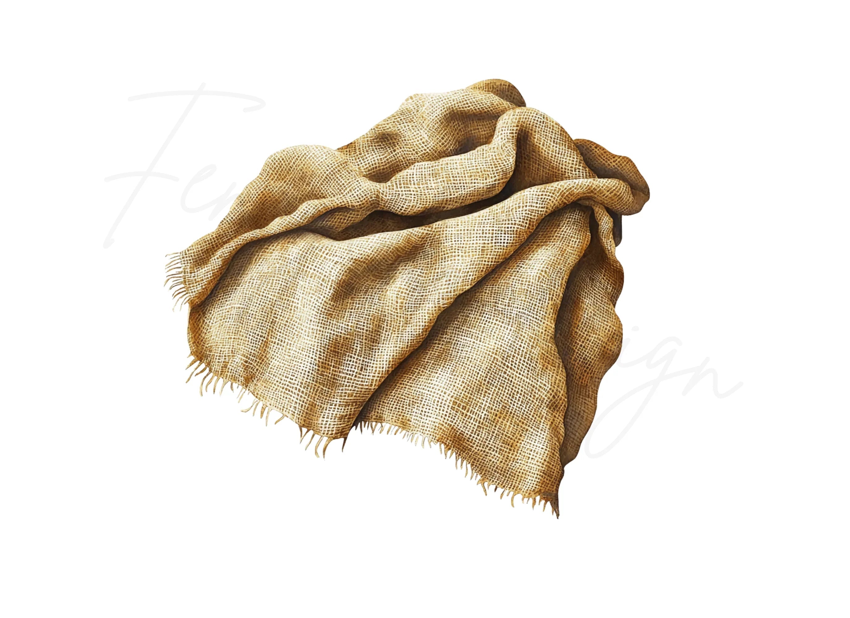 Rustic Burlap Fabric Clipart Bundle