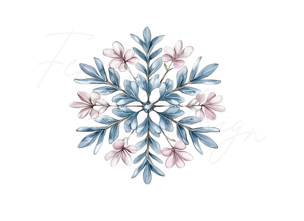 Snowflake Floral Clipart Bundle