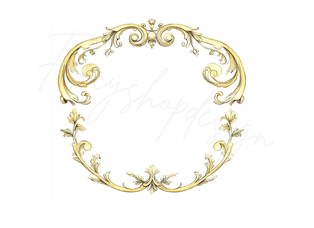 Elegant Gold Ornate Frames Clipart Bundle