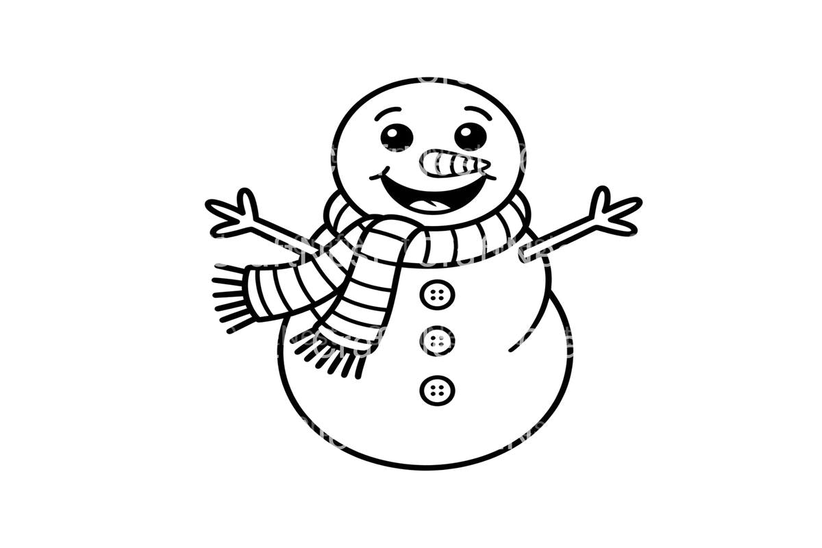 Happy Snowman Winter Coloring Books