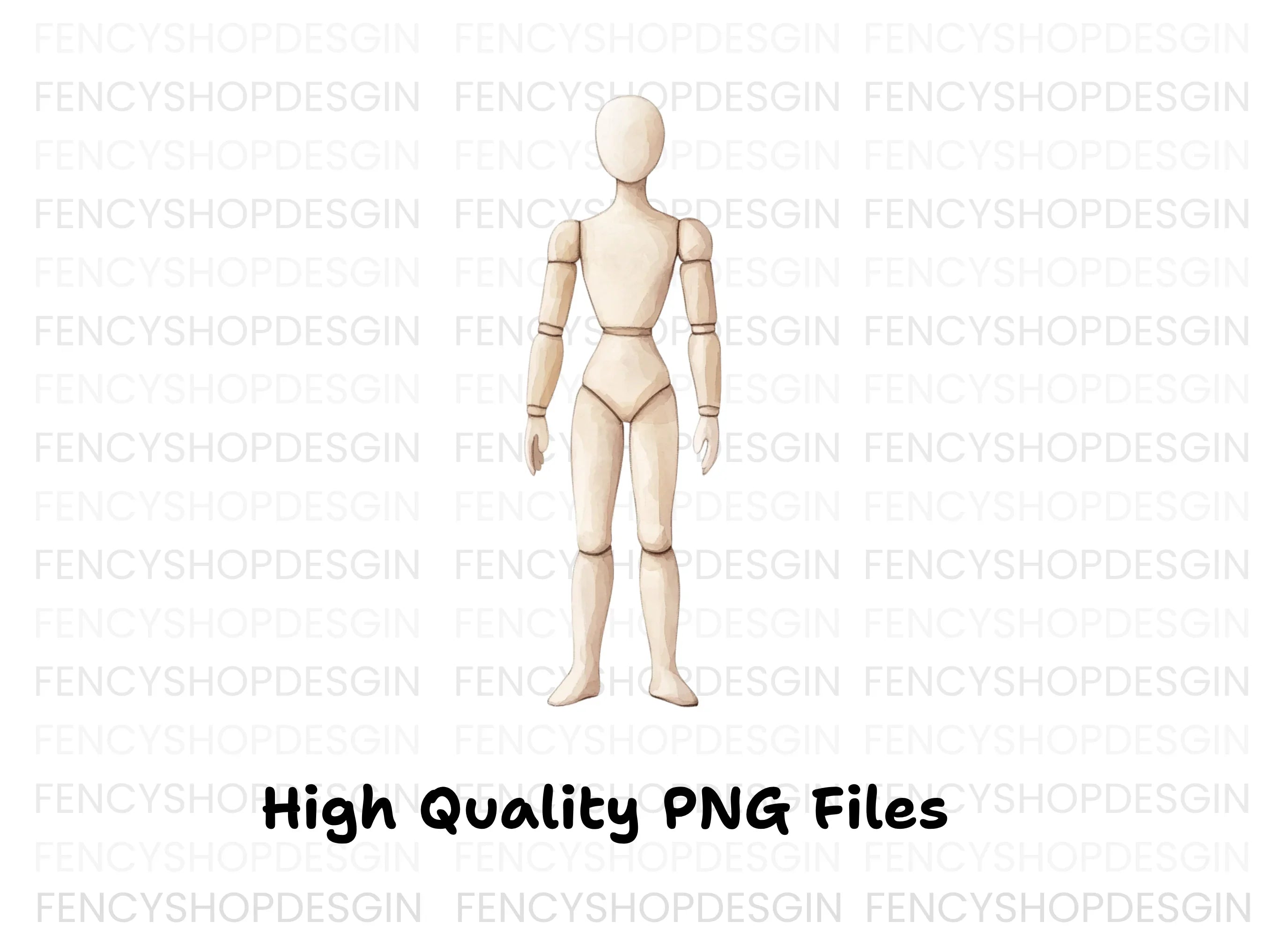 Articulated Wooden Mannequins Clipart Bundle