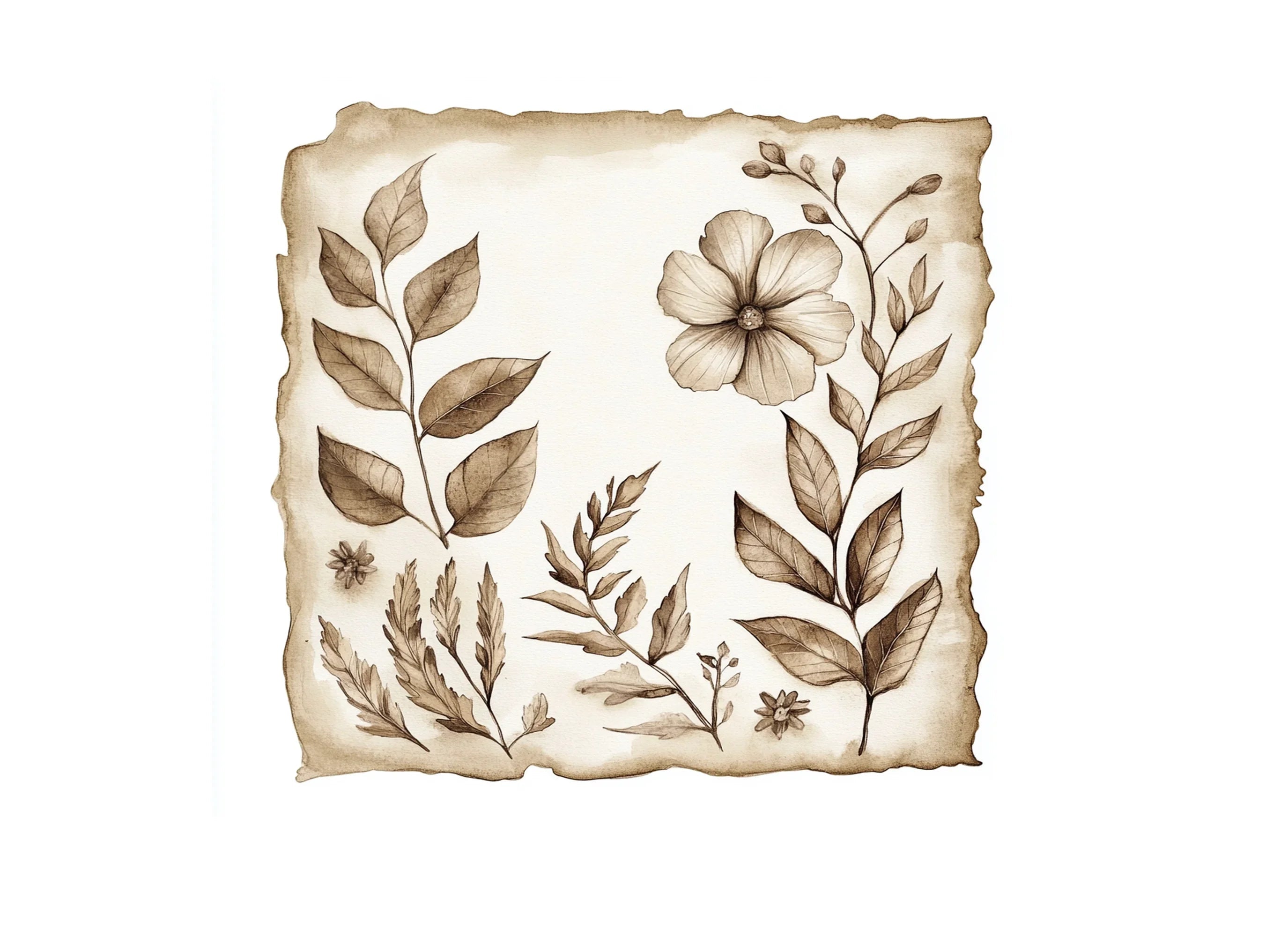 Vintage Floral Scroll Clipart Bundle